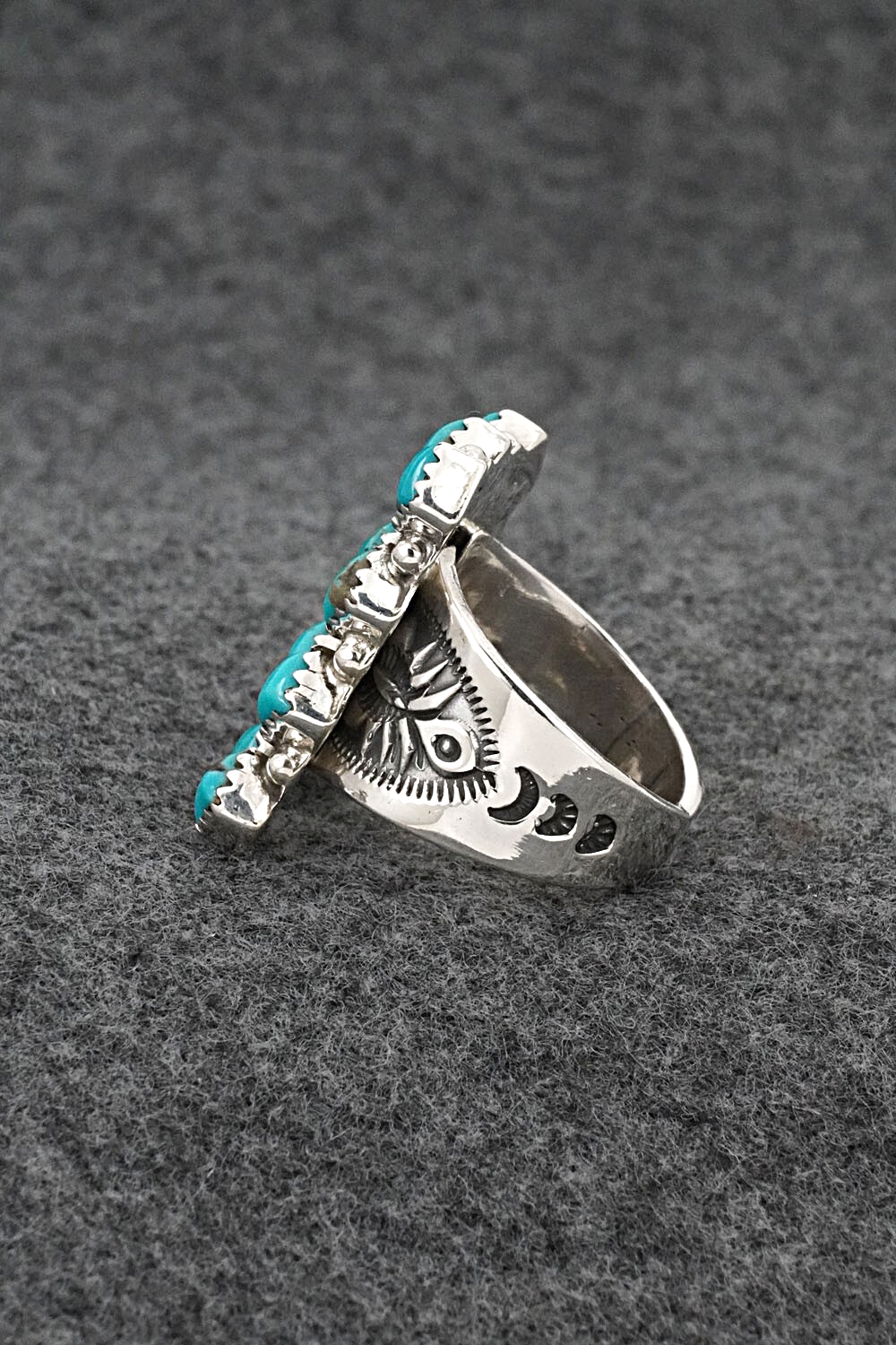 Turquoise & Sterling Silver Ring - Verley Betone - Size 7