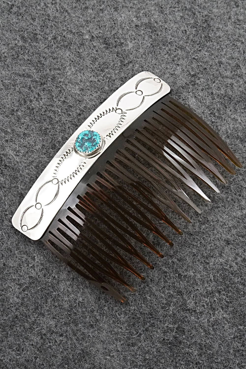 Turquoise & Sterling Silver Hair Combs - Joann Silver