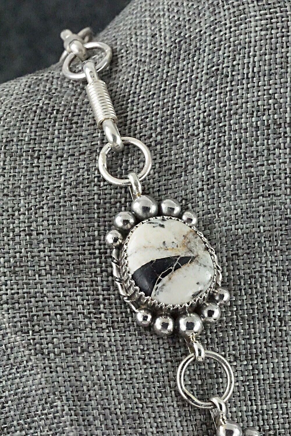 White Buffalo & Sterling Silver Necklace & Earrings Set - Alvin Joe