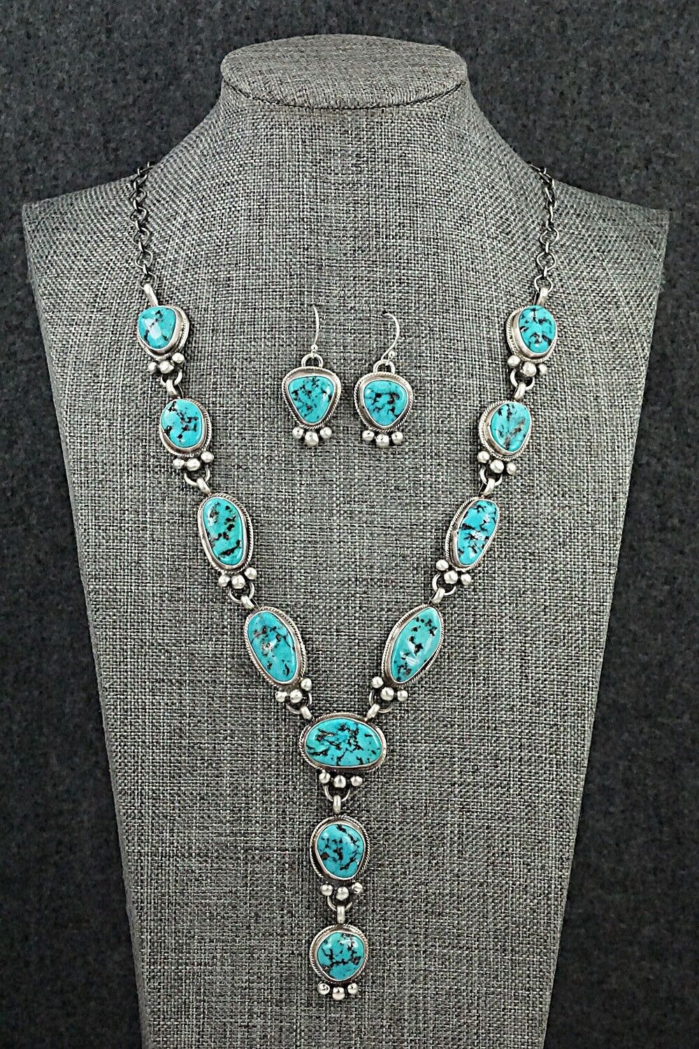 Turquoise & Sterling Silver Necklace Set - Bobby Johnson