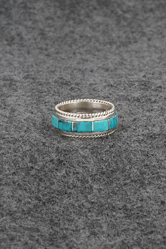 Turquoise & Sterling Silver Ring - Bruce Johnson - Size 7