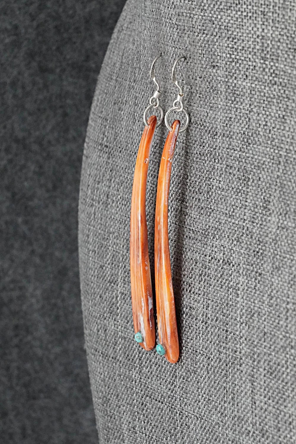 Spiny Oyster, Turquoise & Sterling Silver Earrings - Jesus Espino