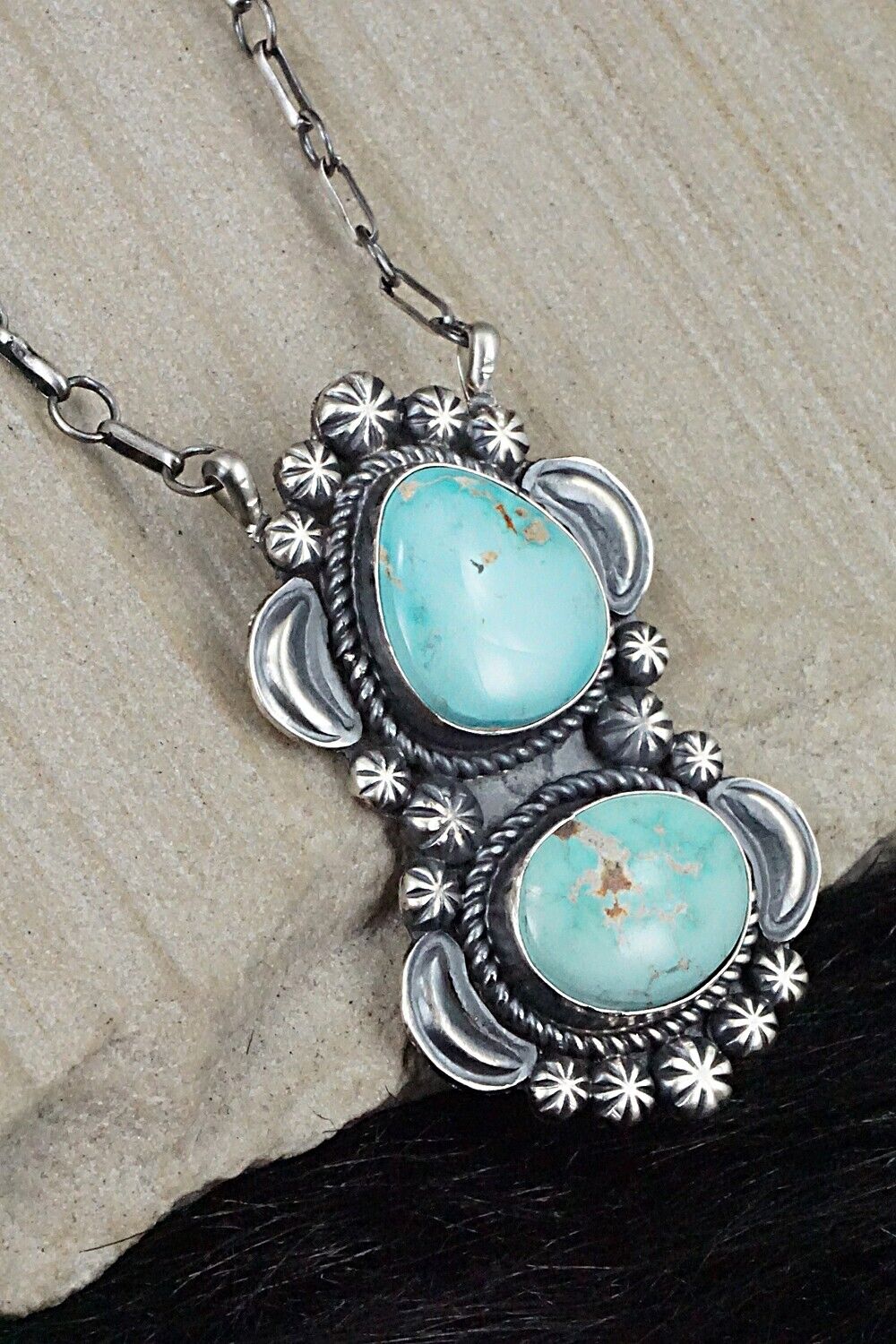 Turquoise & Sterling Silver Necklace - Jeff James