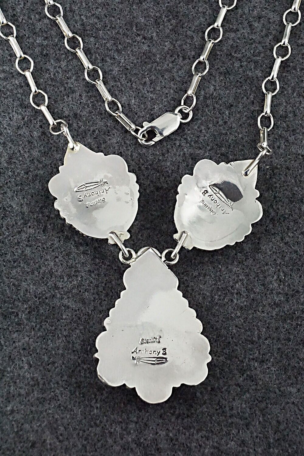 Turquoise and Sterling Silver Necklace - Anthony Brown