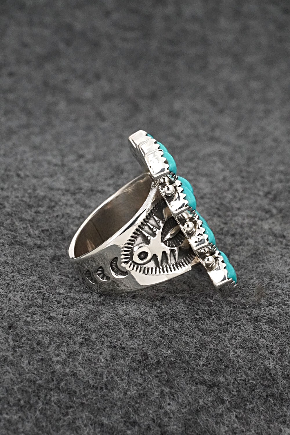 Turquoise & Sterling Silver Ring - Verley Betone - Size 6.5