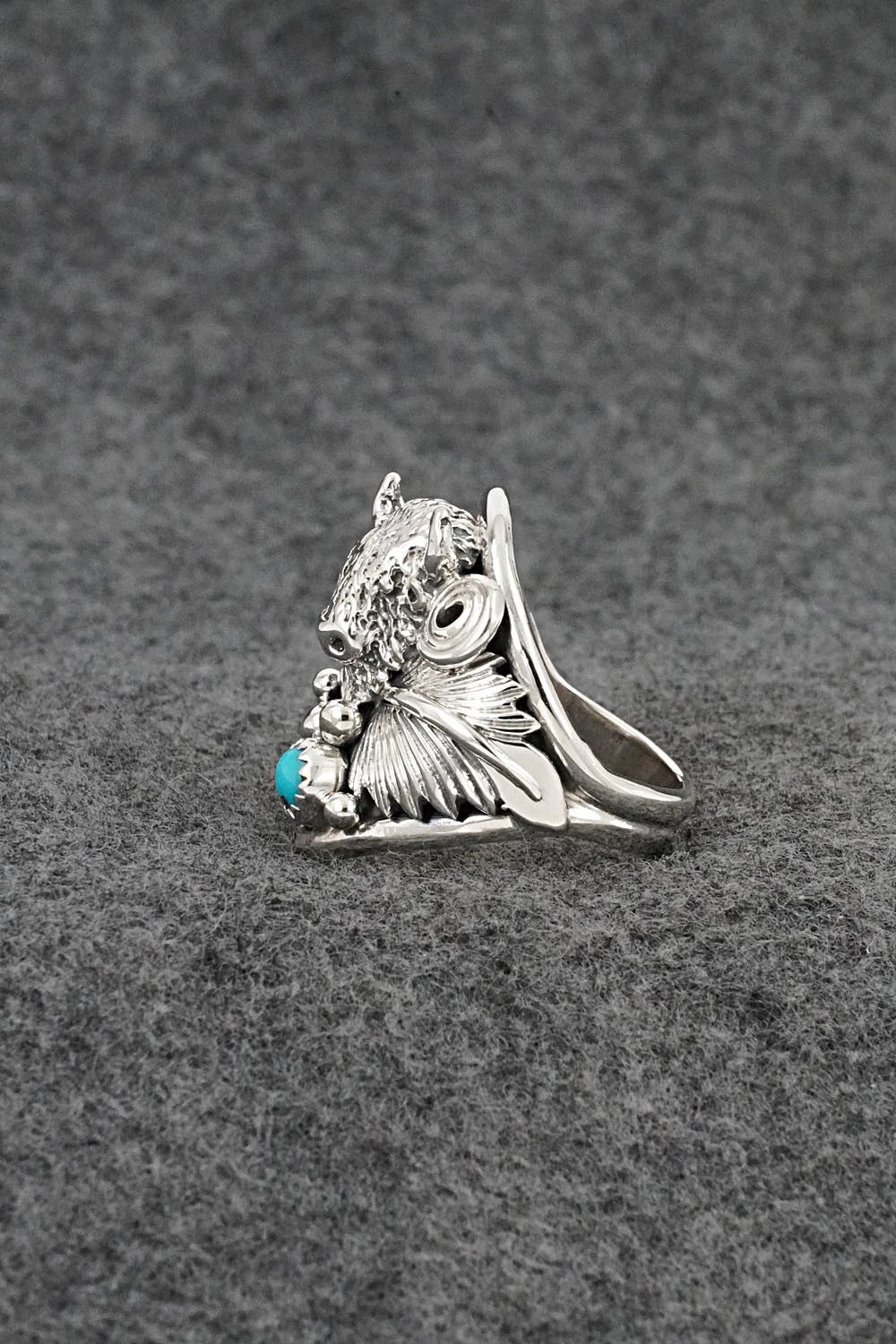 Turquoise & Sterling Silver Ring - Darrell Morgan - Size 9.5