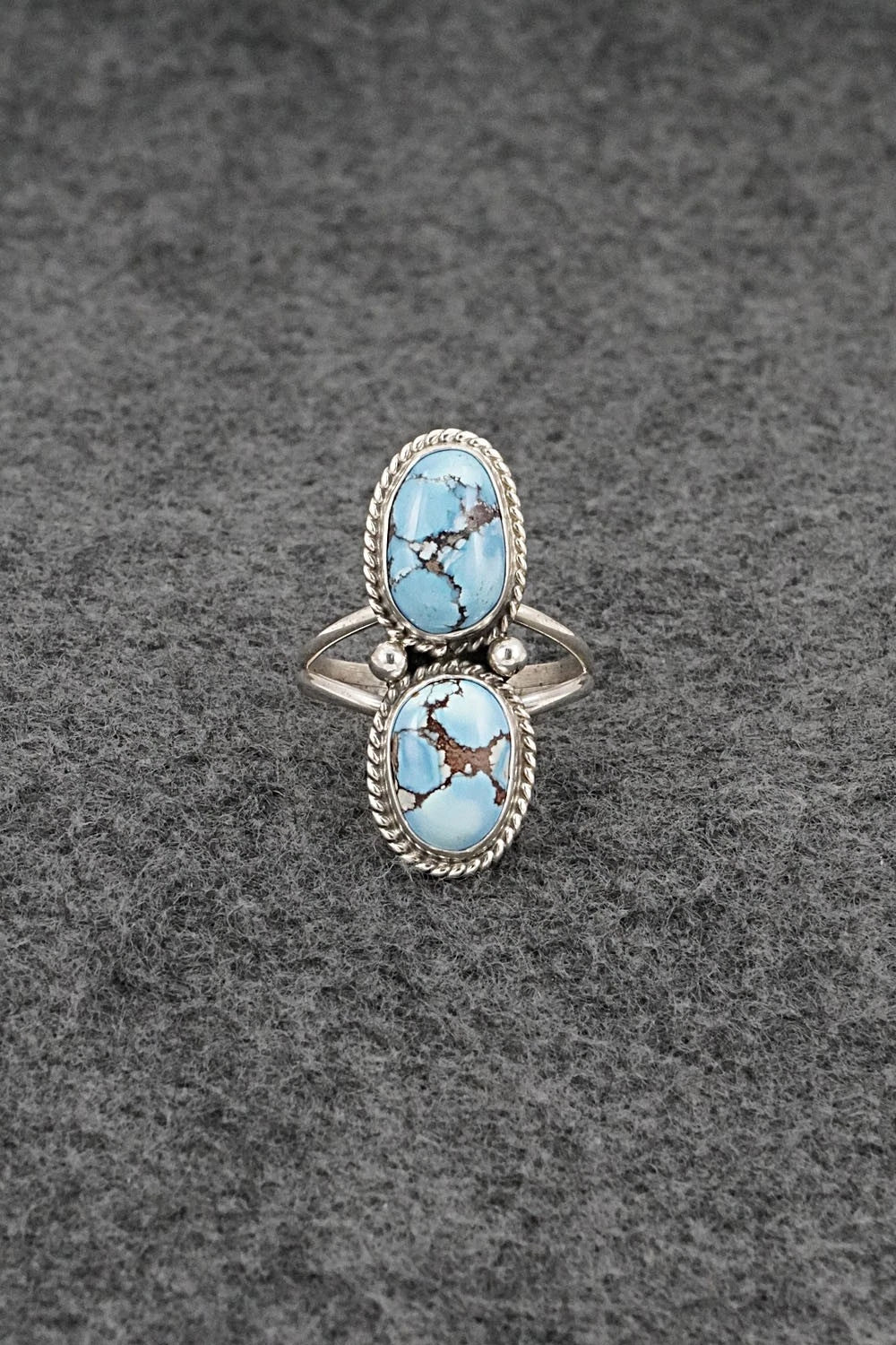 Turquoise & Sterling Silver Ring - Eugene Gruber - Size 9