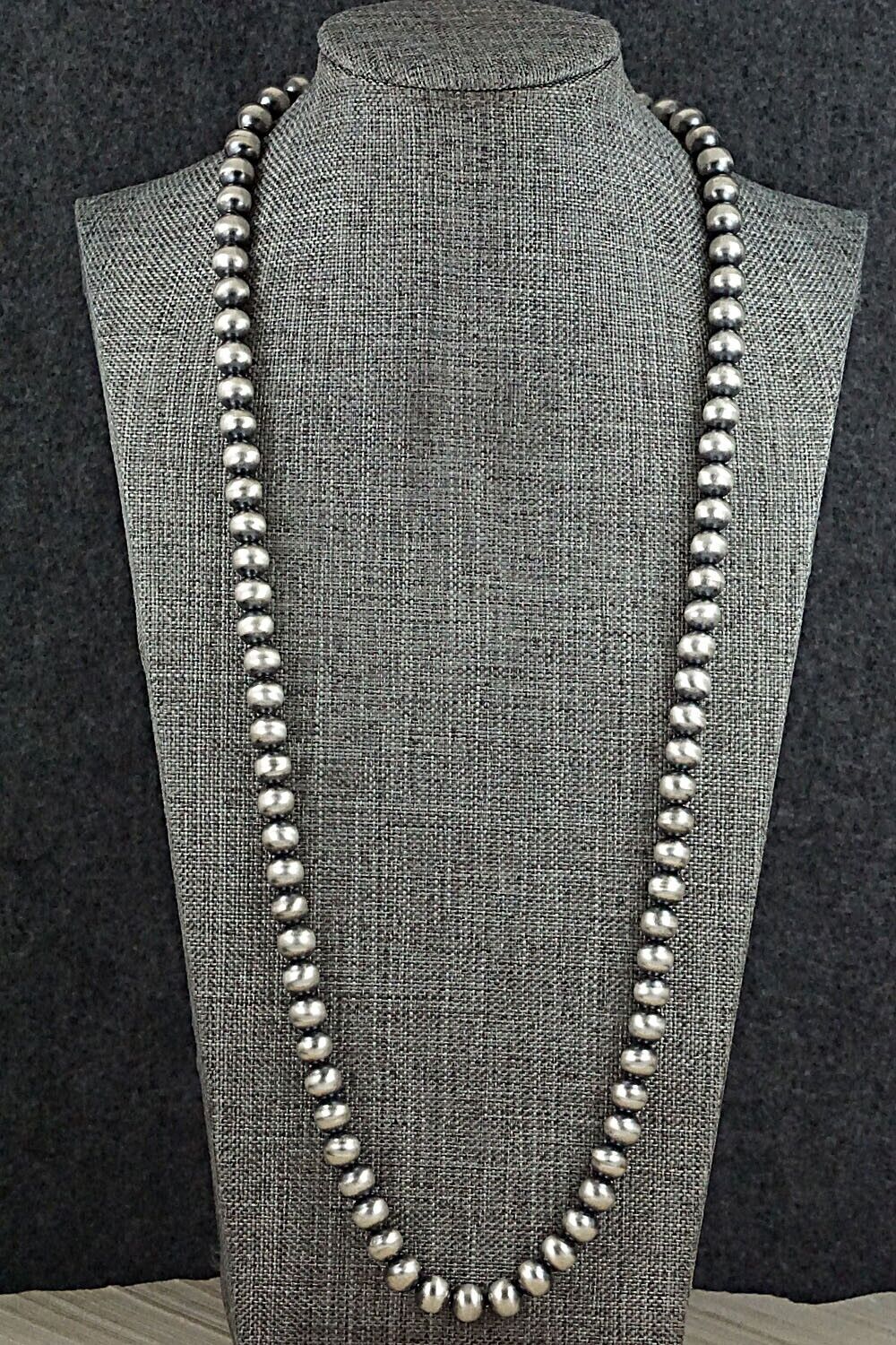 Sterling Silver Navajo Pearl Necklace 72" - Bryannen Halwood