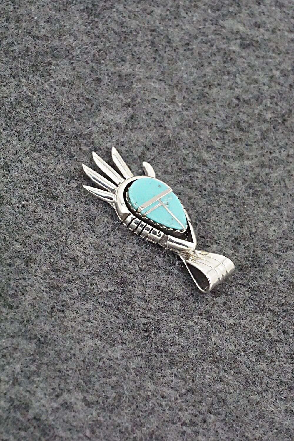 Turquoise & Sterling Silver Pendant - James Manygoats