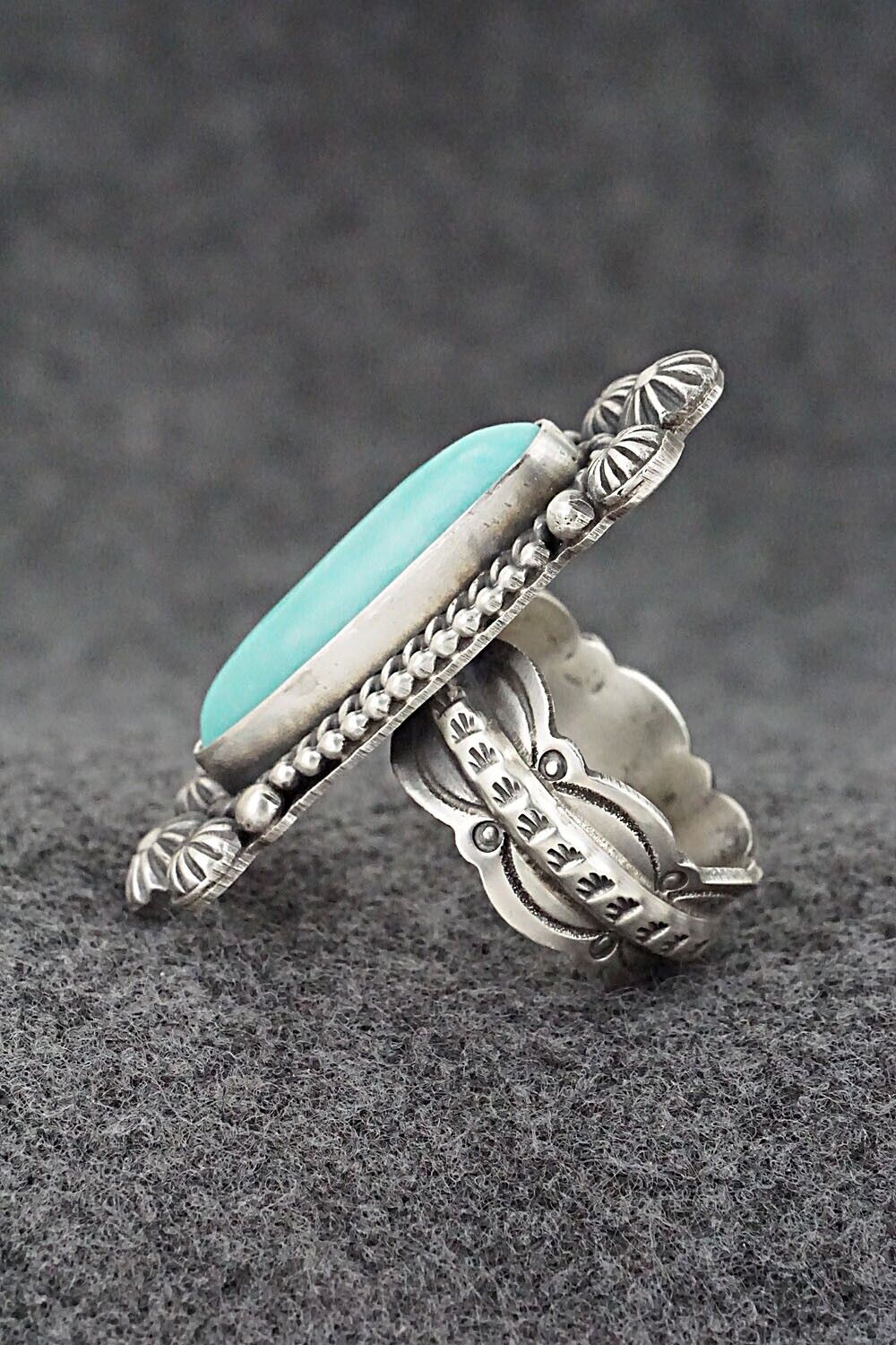 Turquoise & Sterling Silver Ring - Michael Calladitto - Size 8.5