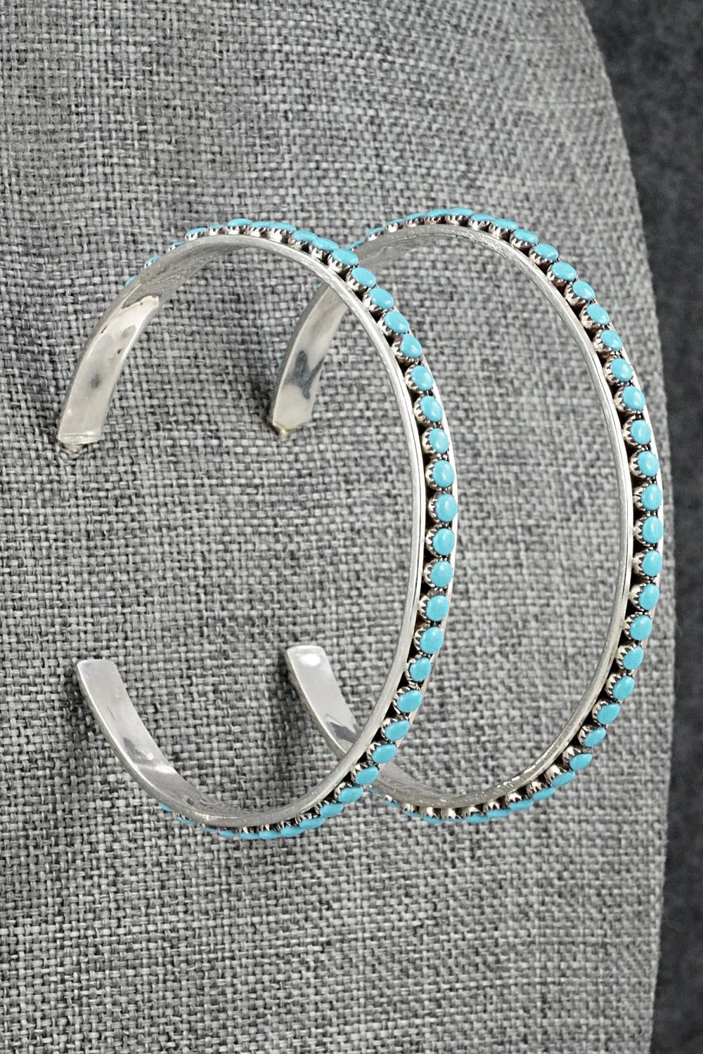 Turquoise & Sterling Silver Earrings - Lois Tzuni