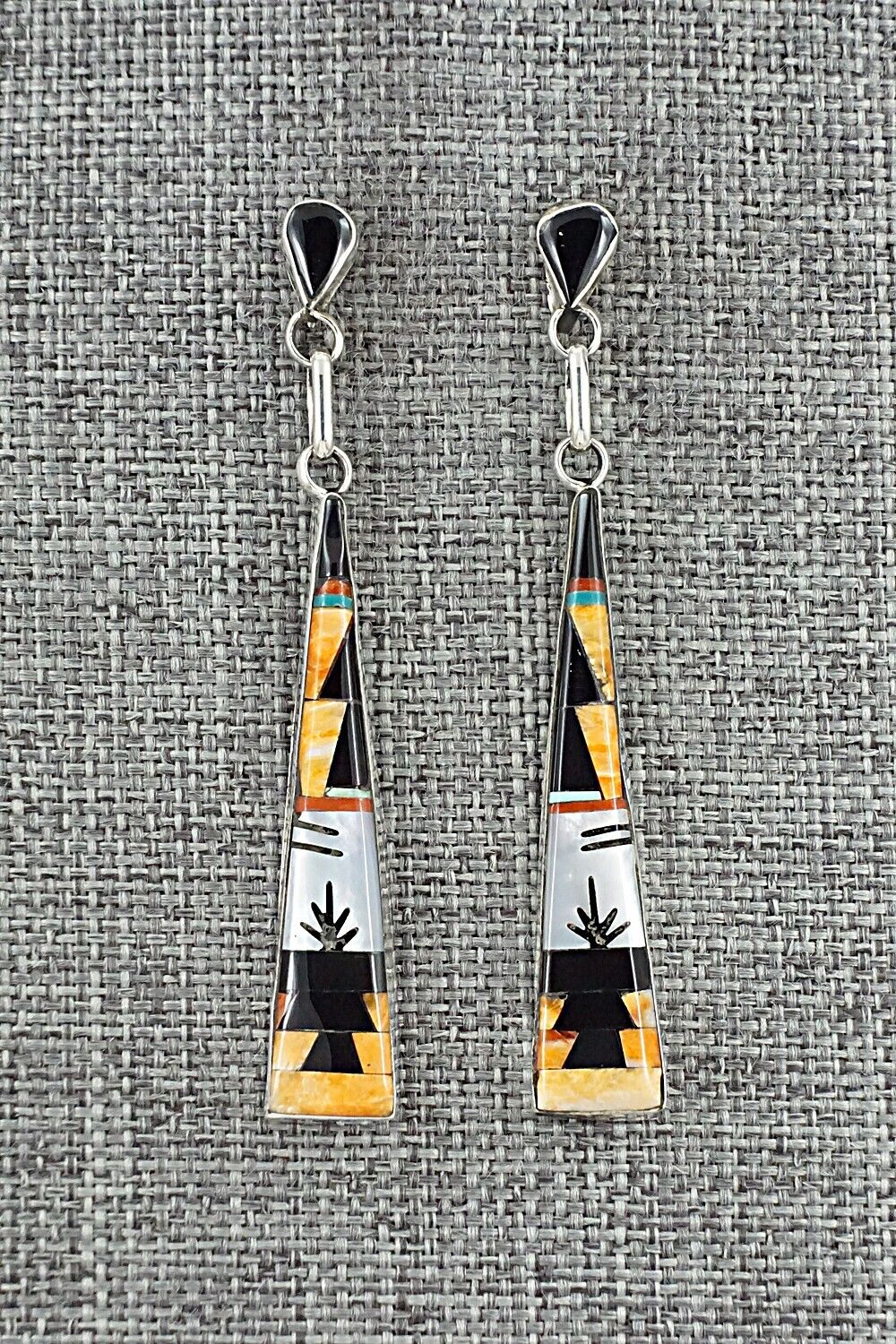 Multi-Stone Inlay & Sterling Silver Earrings - Jason Bobelu