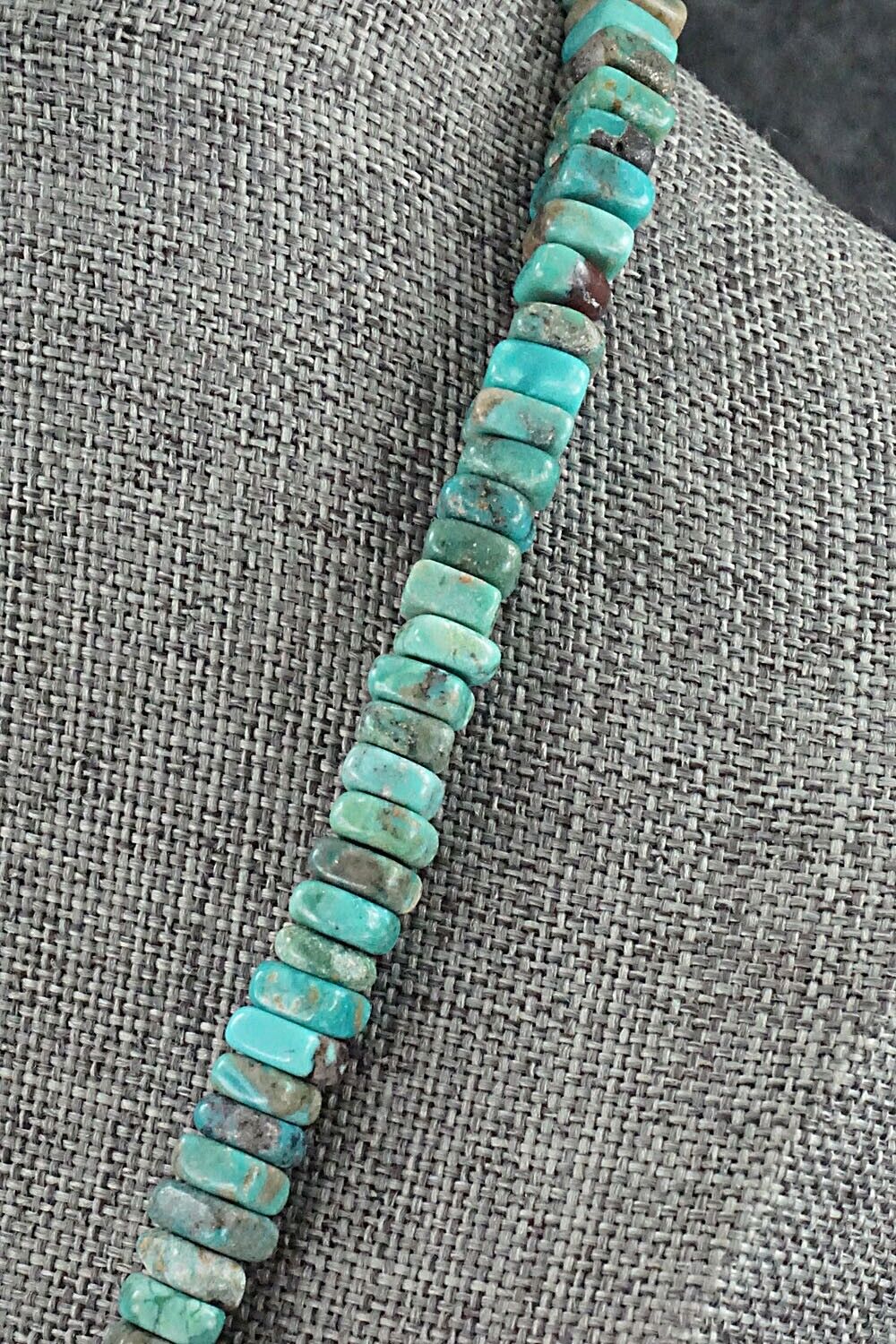 Turquoise & Sterling Silver Necklace 18" - Doreen Jake