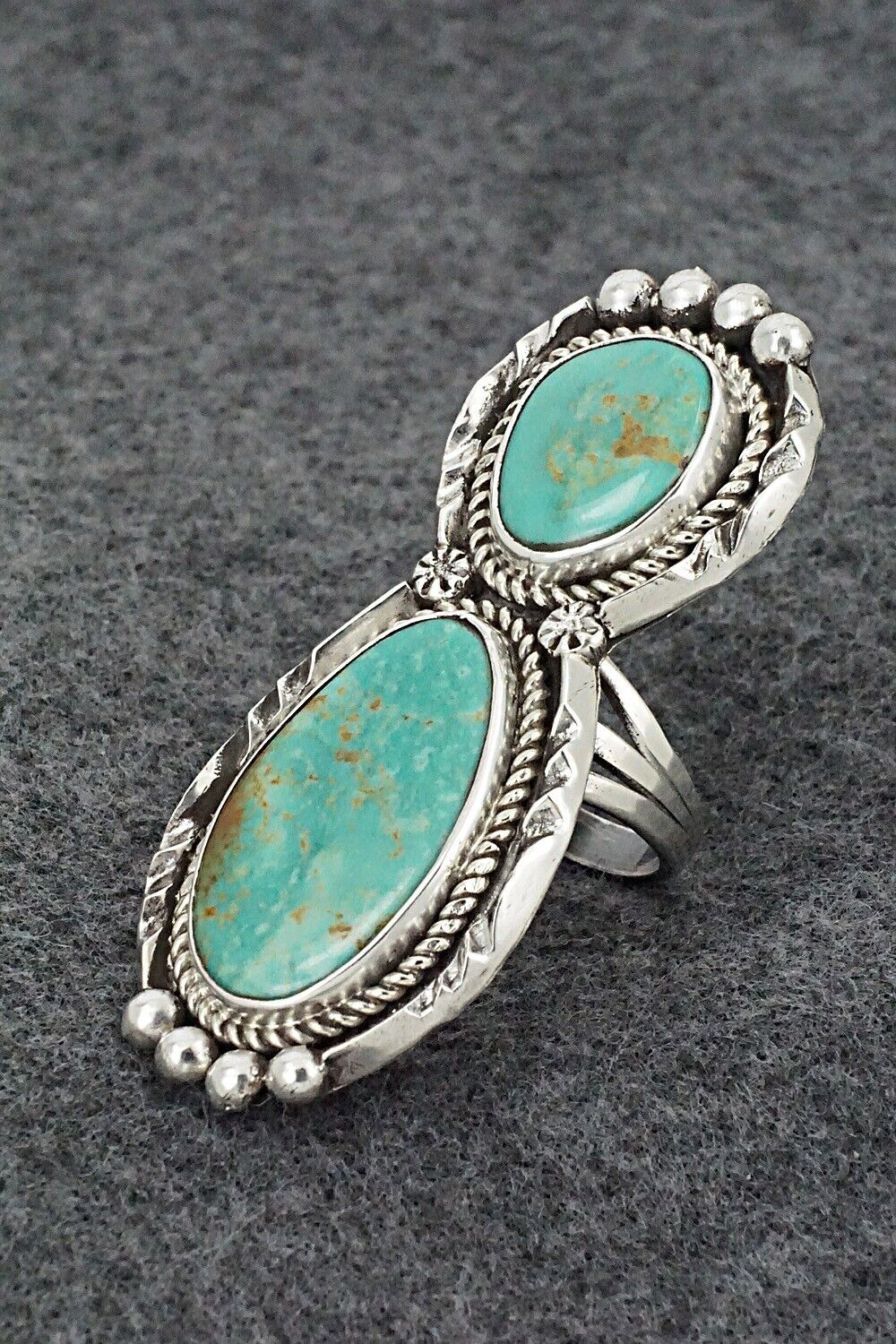 Turquoise & Sterling Silver Ring - Mike Platero - Size 8