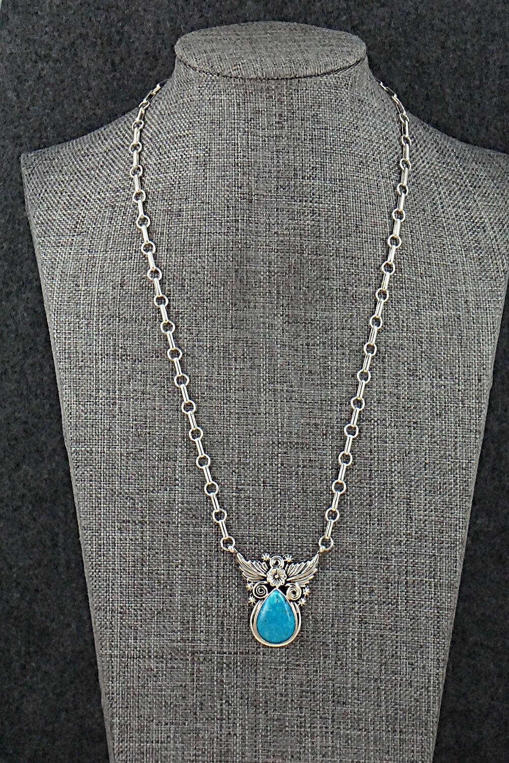 Turquoise & Sterling Silver Necklace - Loretta Delgarito