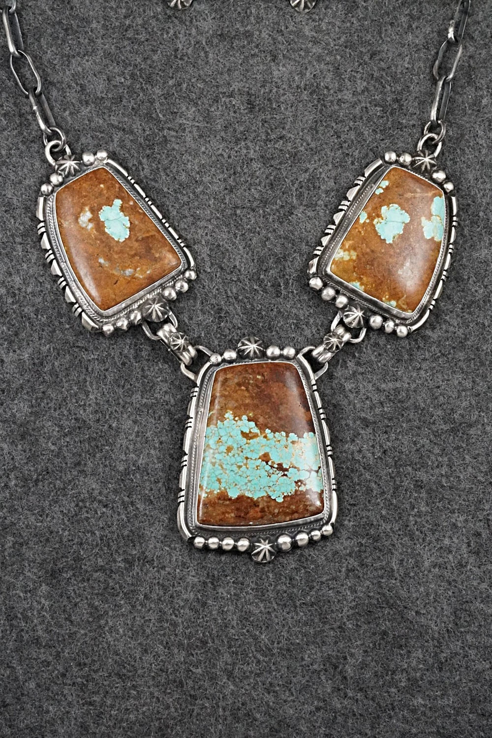 Turquoise & Sterling Silver Necklace and Earrings Set - Bob Becenti