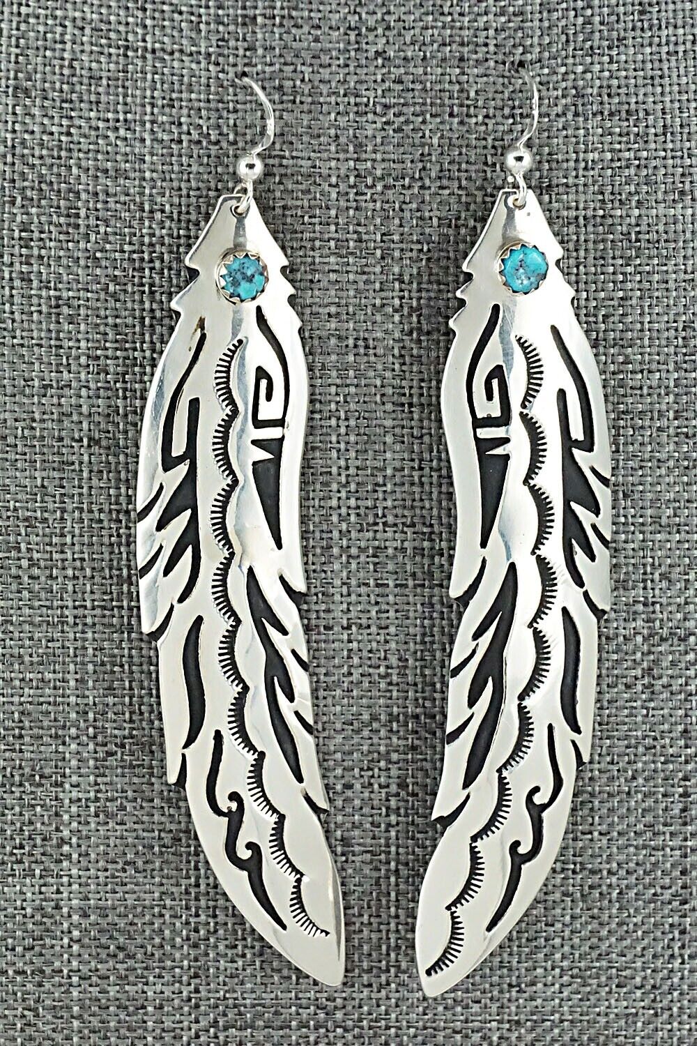 Turquoise & Sterling Silver Earrings - Rosita Singer