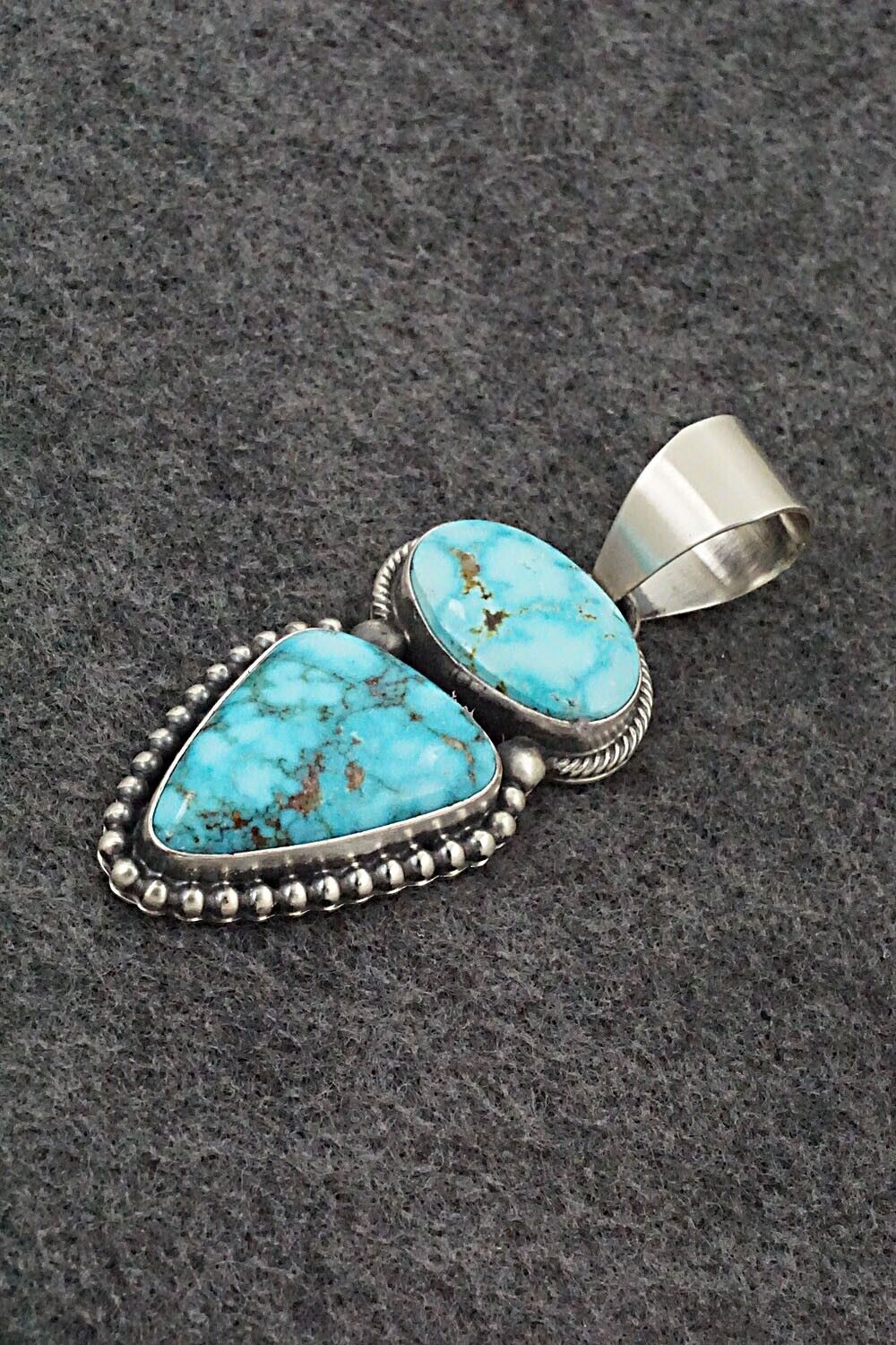 Turquoise & Sterling Silver Pendant - Kathleen Livingston