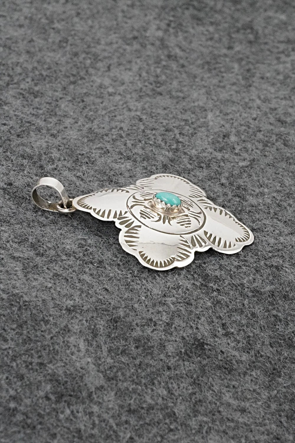 Turquoise & Sterling Silver Pendant - Bertha Begay