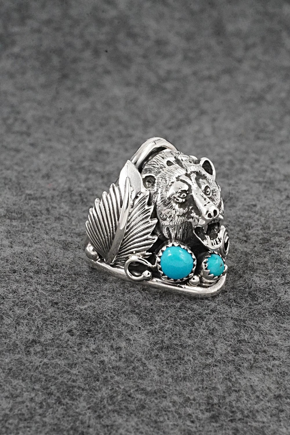 Turquoise & Sterling Silver Ring - Darrell Morgan - Size 10