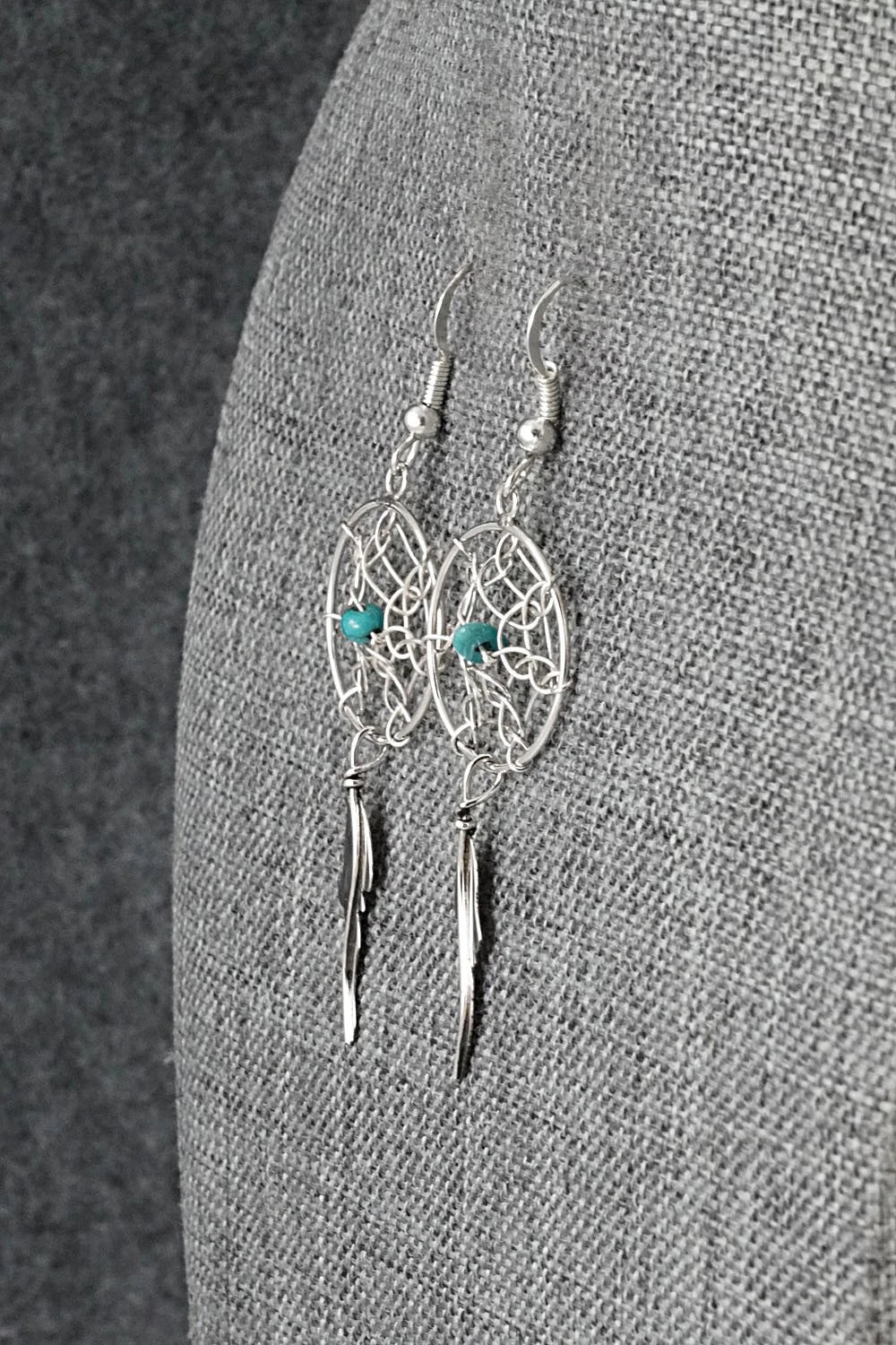 Turquoise & Sterling Silver Earrings - Lorenzo Arviso