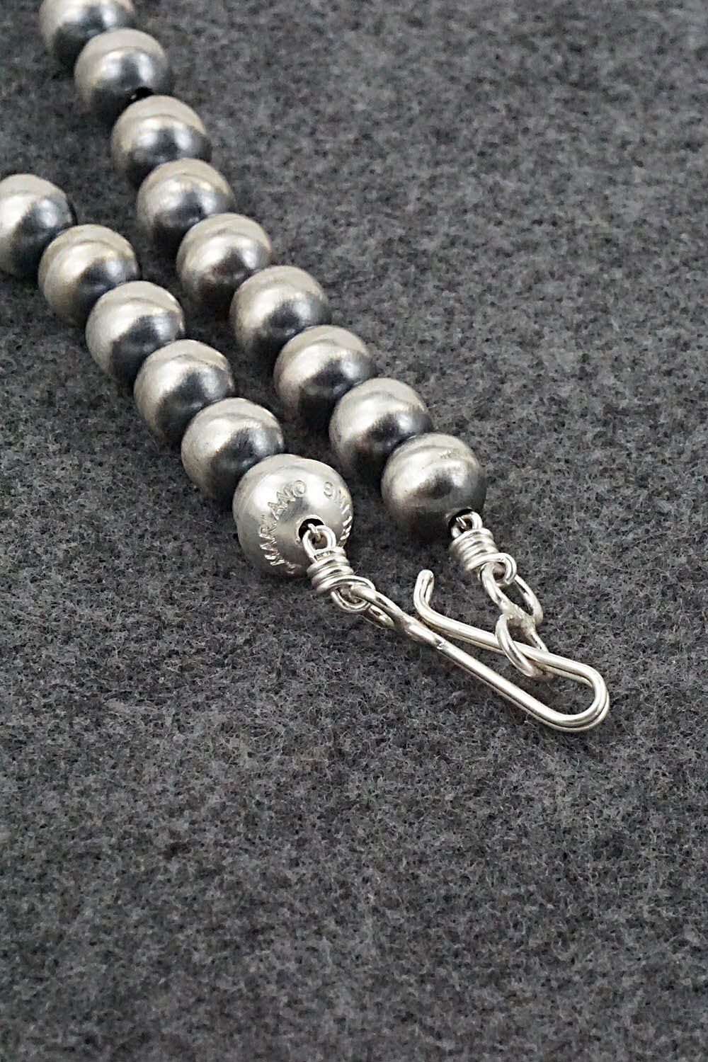 Sterling Silver Navajo Pearl Necklace 16" - Dorinda Mariano