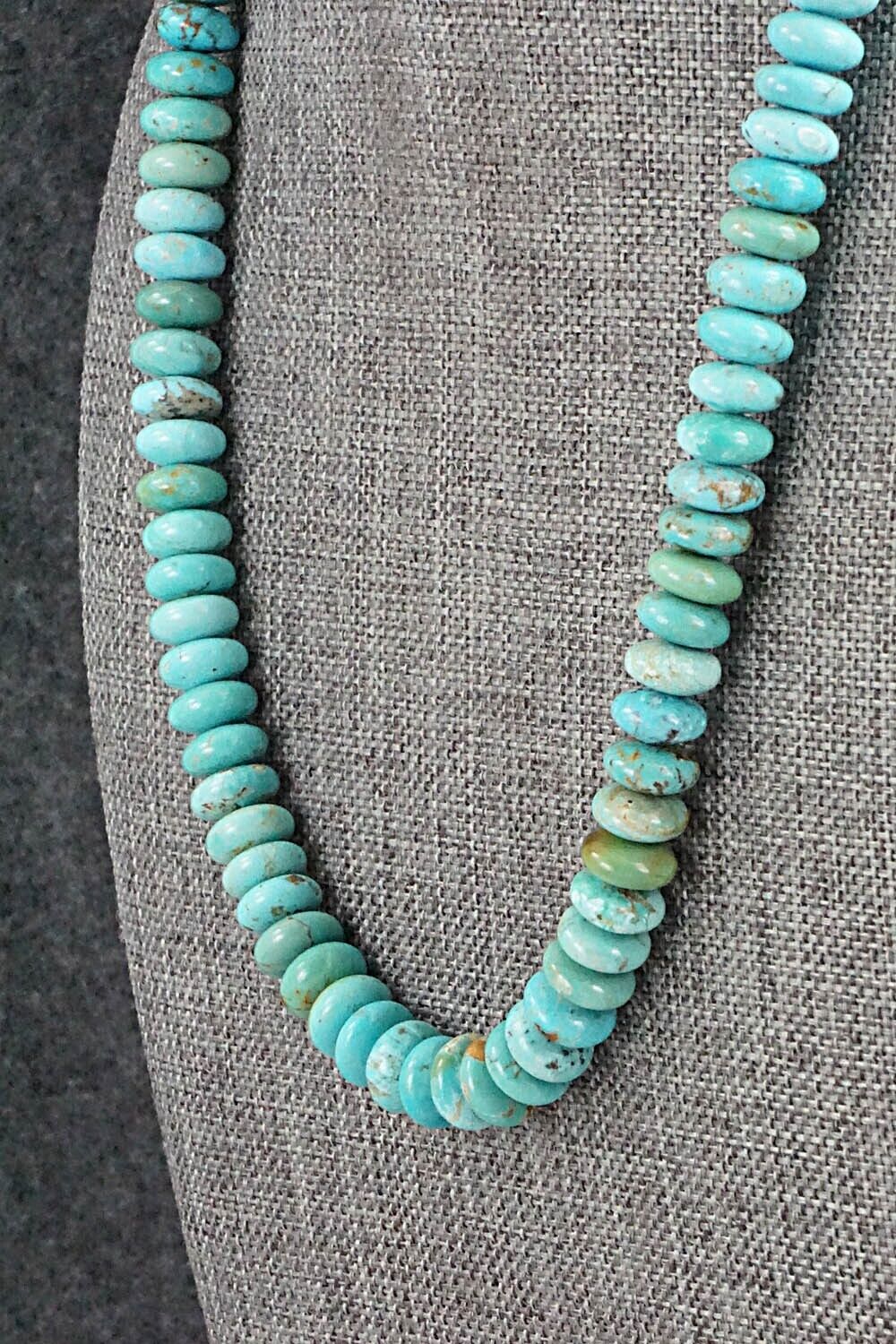 Turquoise & Sterling Silver Necklace 19" - Doreen Jake