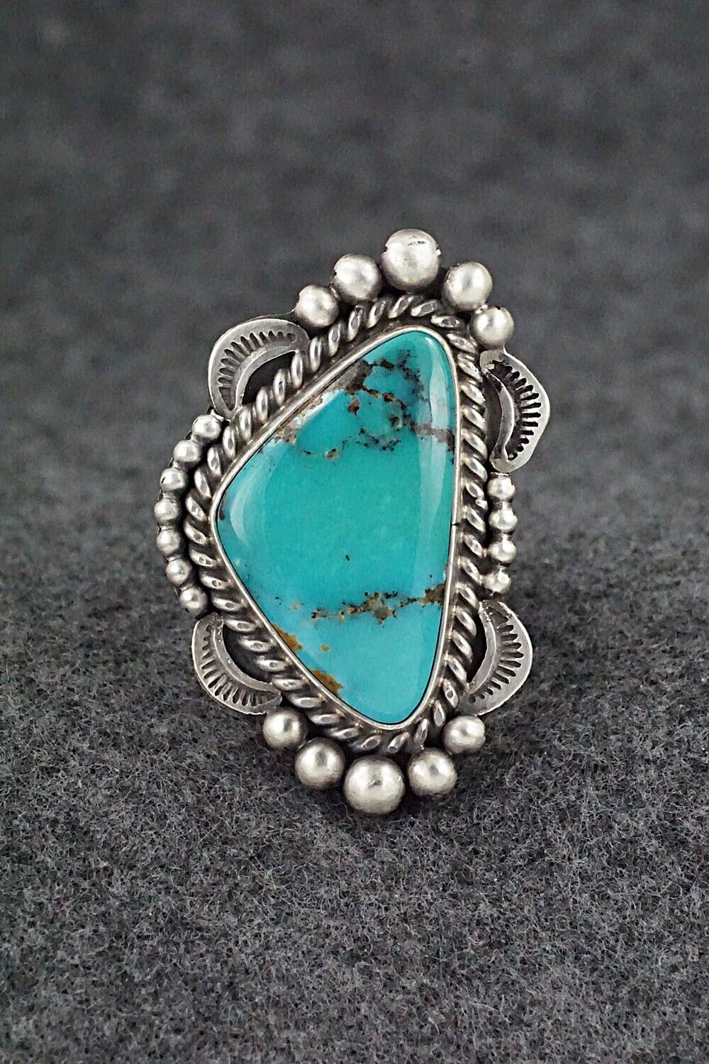 Turquoise & Sterling Silver Ring - Michael Calladitto - Size 8