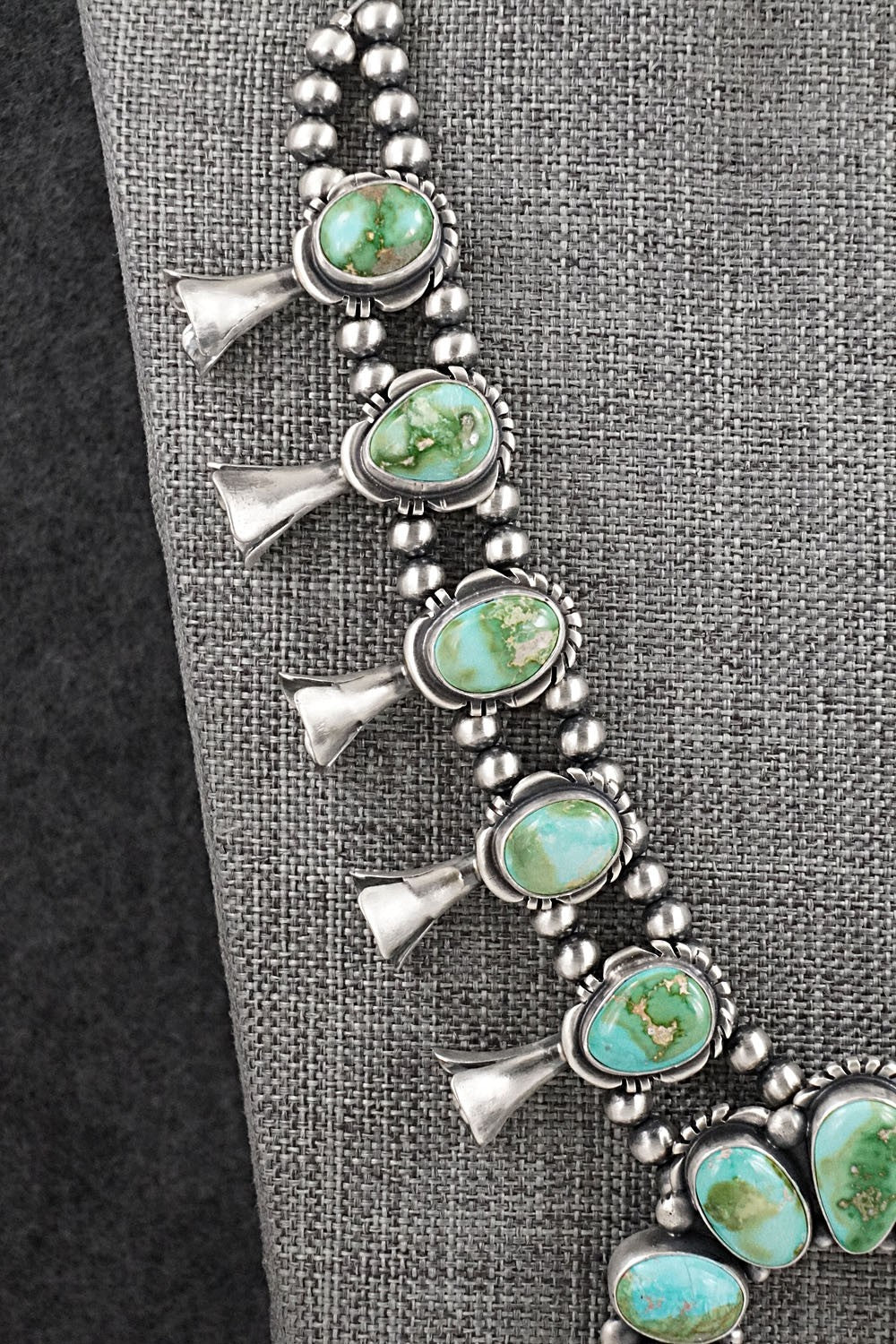 Turquoise & Sterling Silver Squash Blossom Set - Mark Yazzie