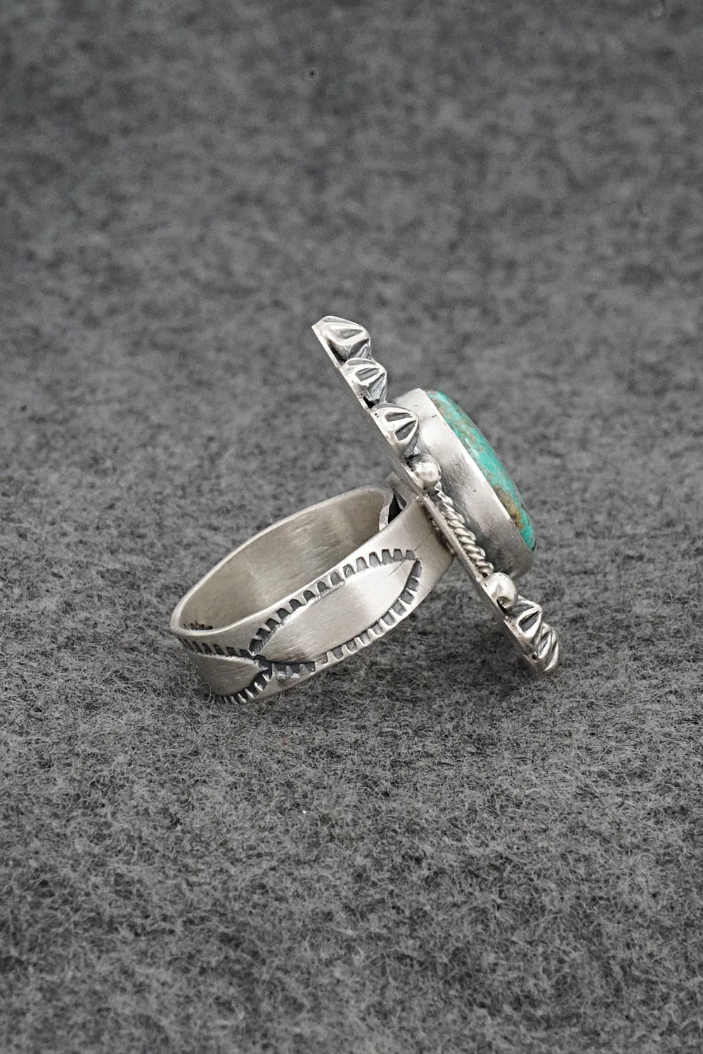 Turquoise & Sterling Silver Ring - Cordell Platero - Size Adjustable