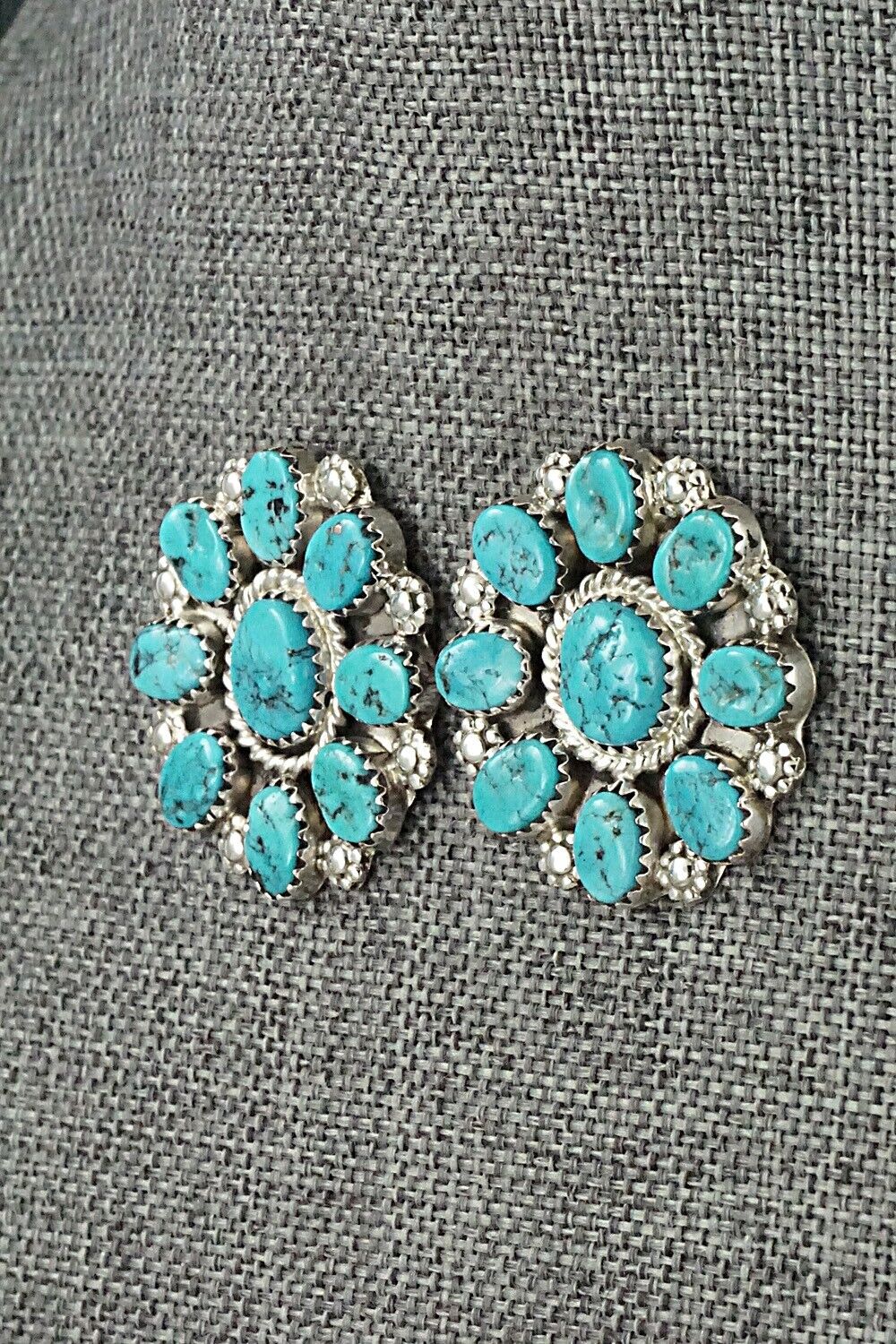 Turquoise & Sterling Silver Earrings - Martin Muskett