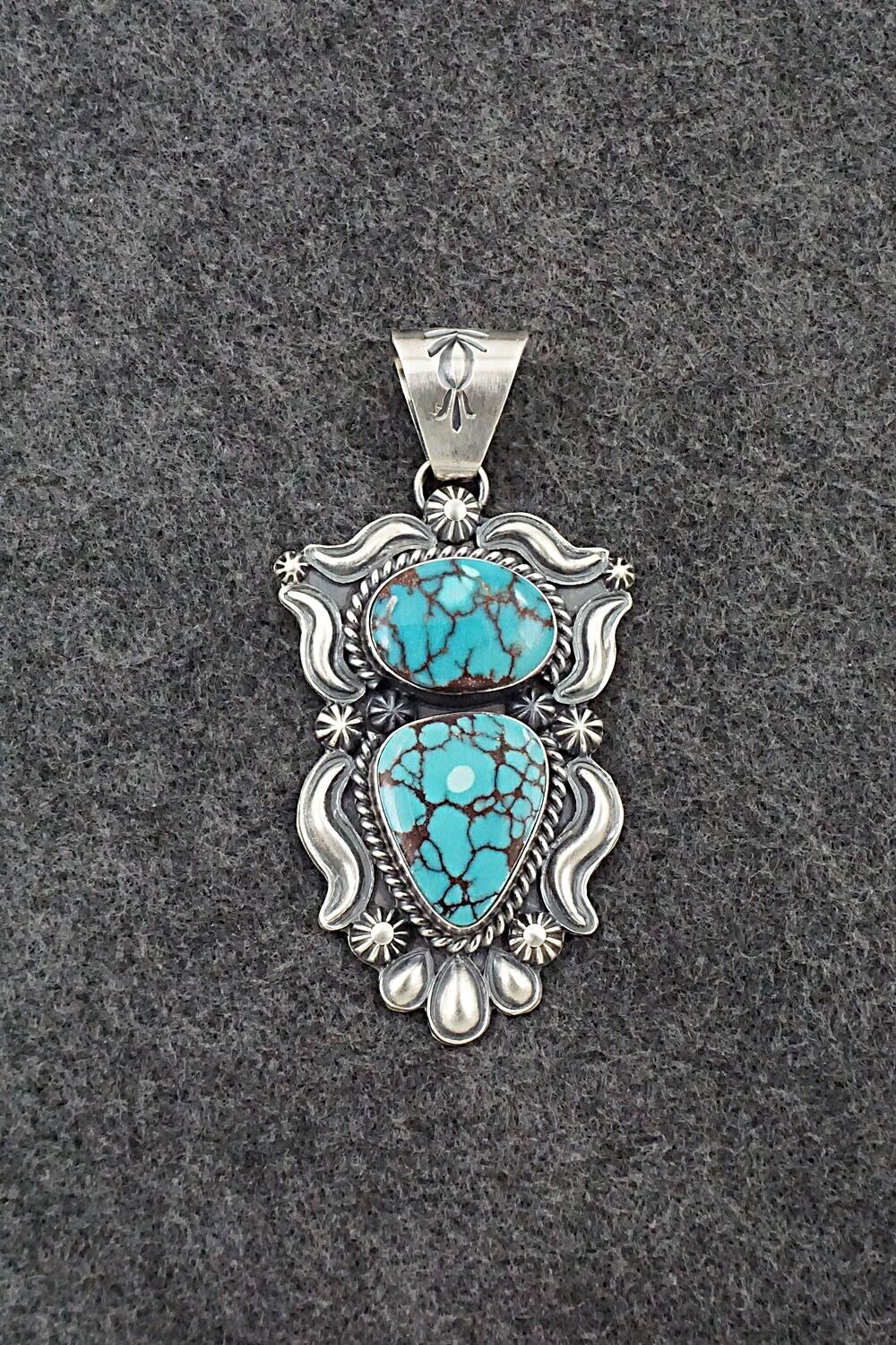 Turquoise & Sterling Silver Pendant - Raymond Delgarito