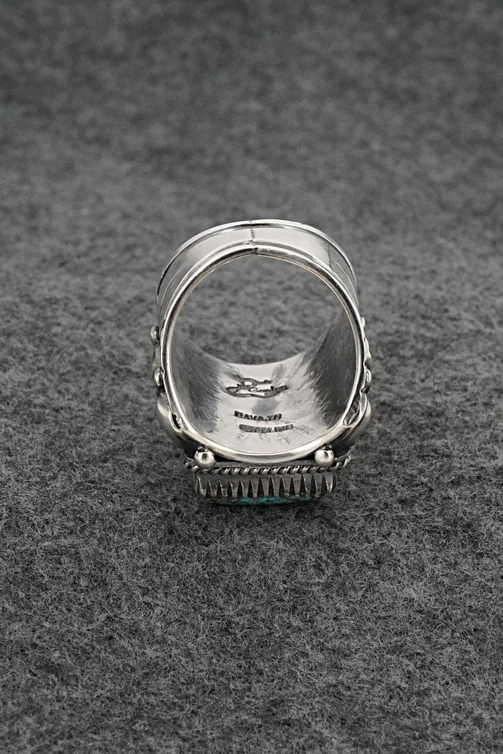Turquoise & Sterling Silver Ring - Delbert Gordon - Size 11.5