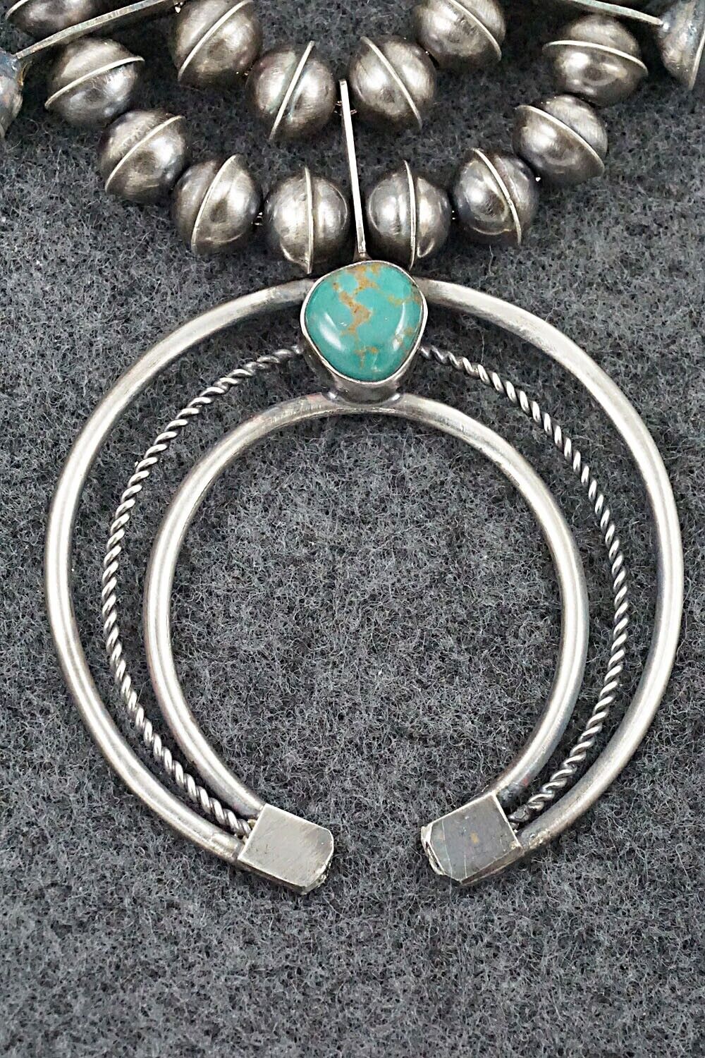 Turquoise & Sterling Silver Squash Blossom Set - Phil Garcia
