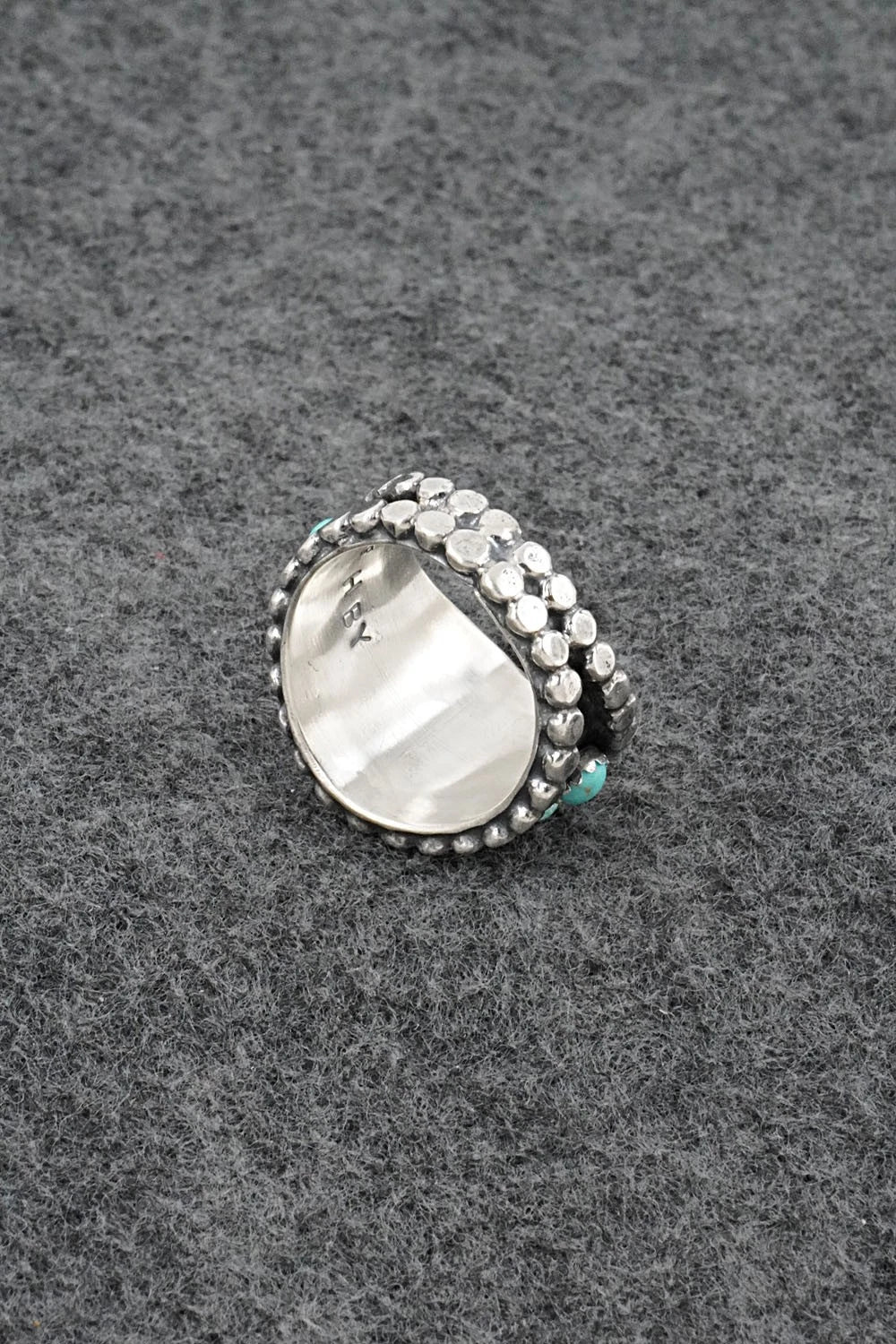 Turquoise & Sterling Silver Ring - Harry B. Yazzie - Size 8