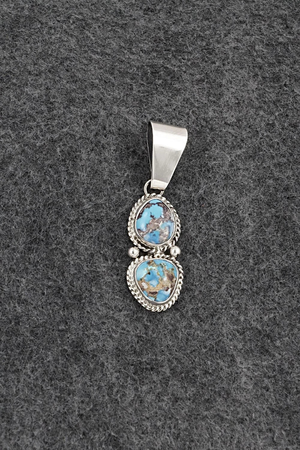 Turquoise & Sterling Silver Pendant - Eugene Gruber