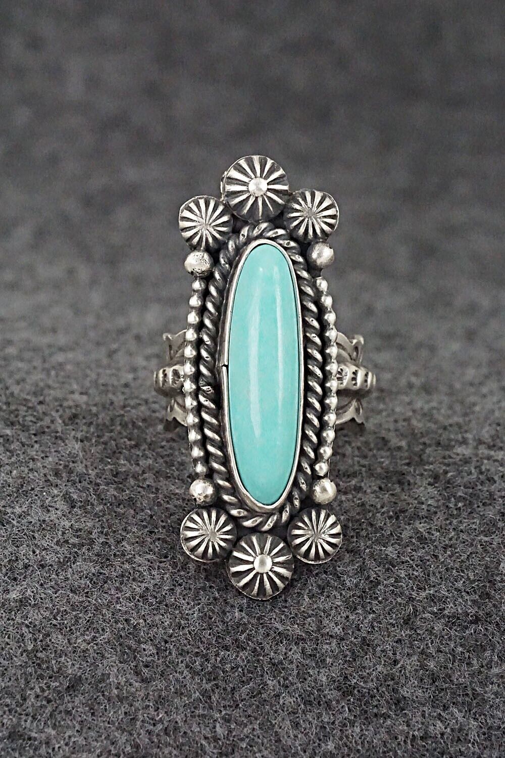 Turquoise & Sterling Silver Ring - Michael Calladitto - Size 8.5