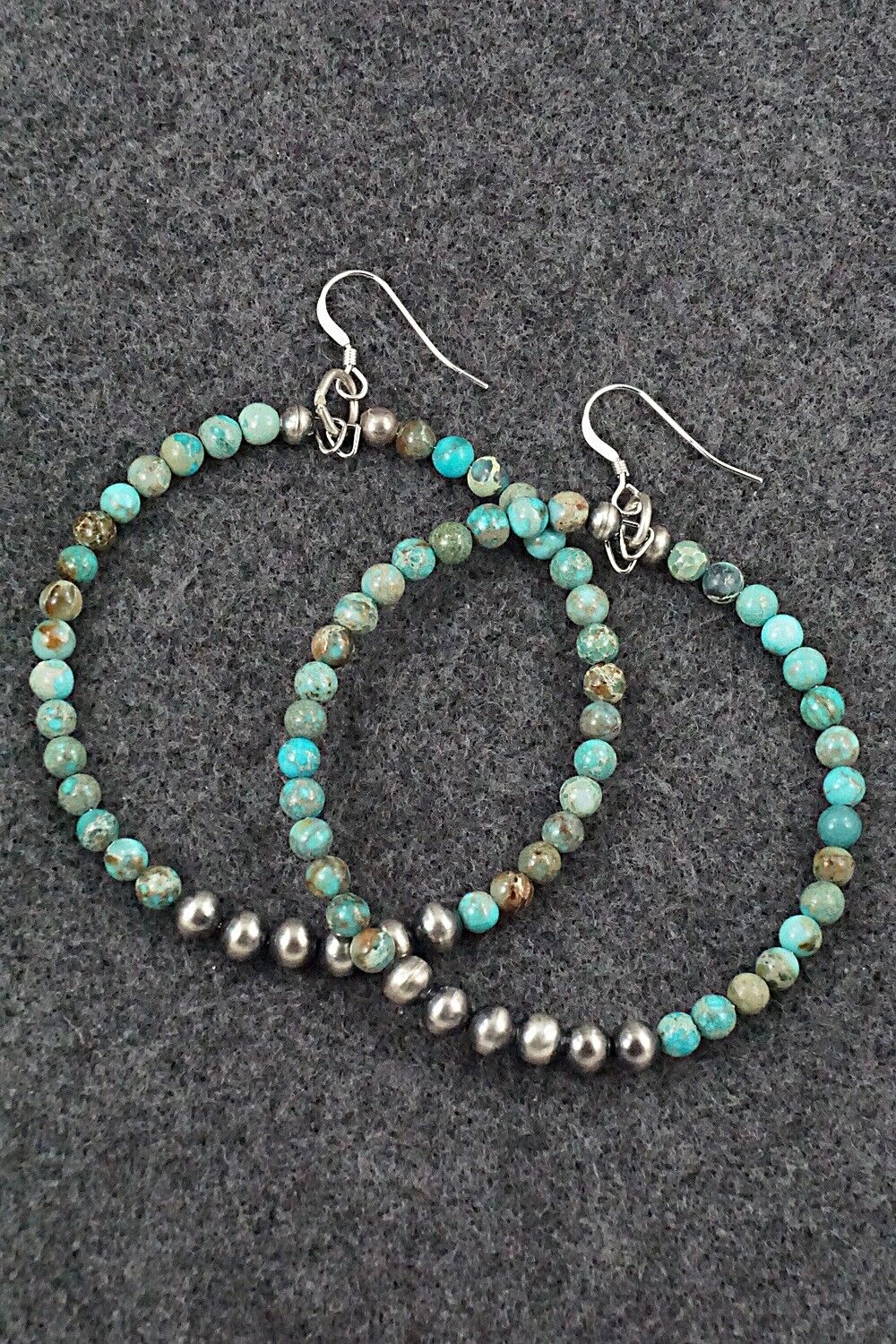 Turquoise & Sterling Silver Earrings - Doreen Jake