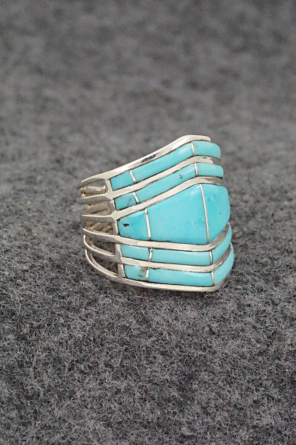Turquoise & Sterling Silver Ring - Andrew Enrico - Size 7.5