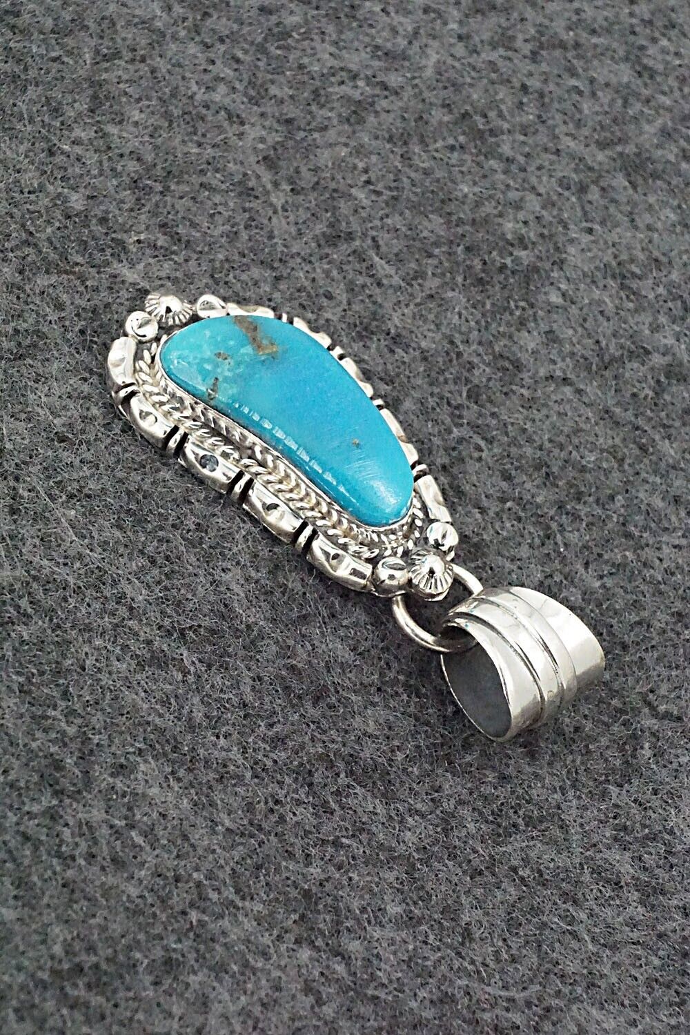 Turquoise & Sterling Silver Pendant - Kiriza Tom