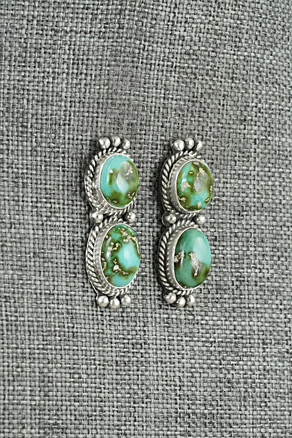 Turquoise & Sterling Silver Earrings - Rena Begay