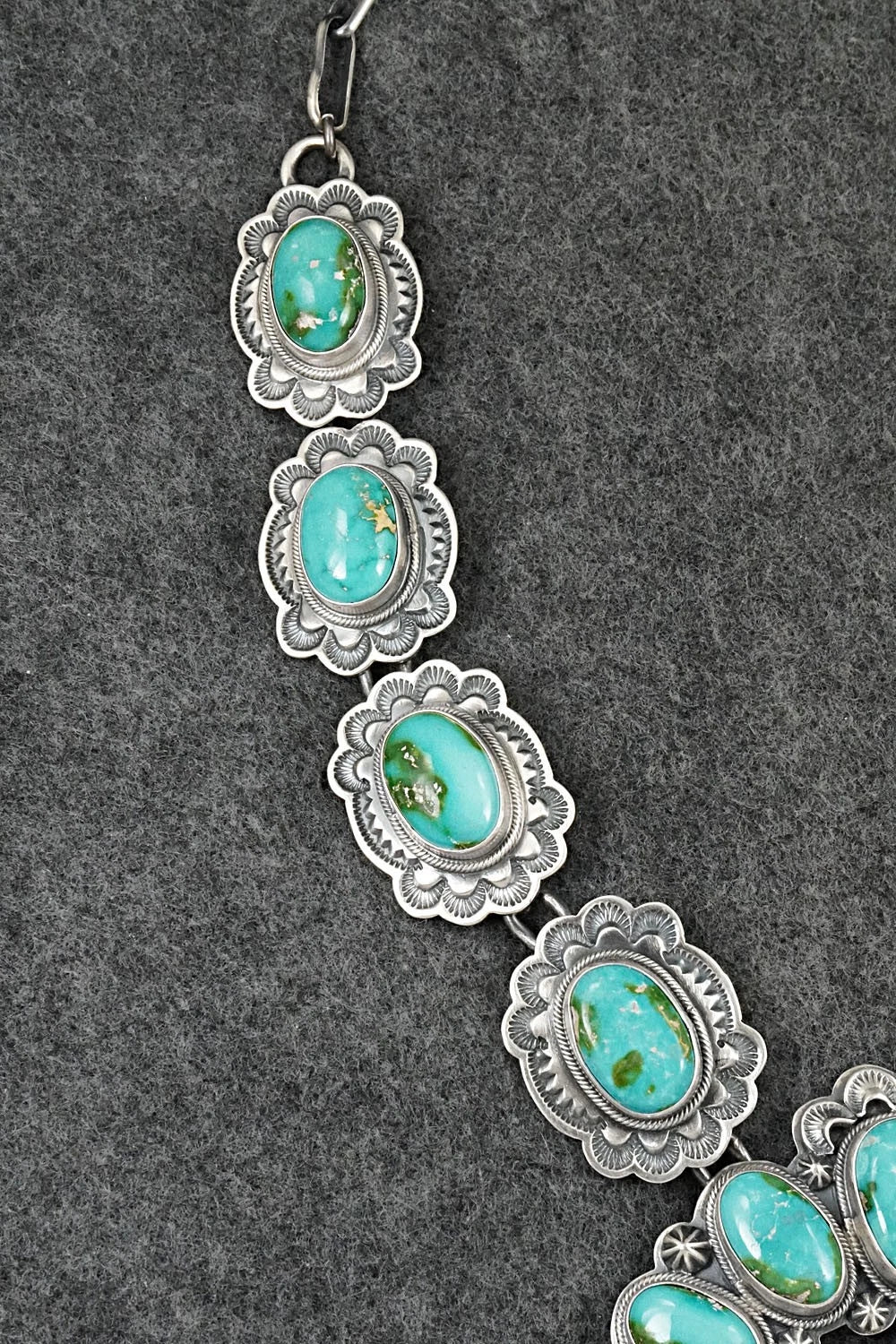 Turquoise & Sterling Silver Squash Blossom Set - Randy Boyd