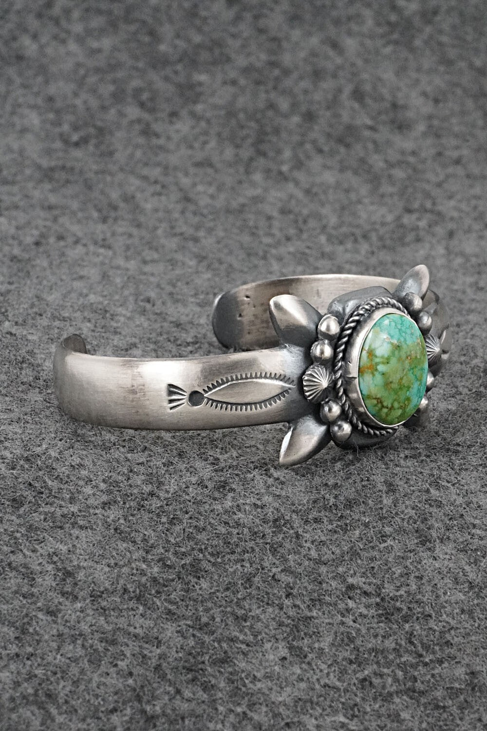 Turquoise & Sterling Silver Bracelet - Harrison Bitsue
