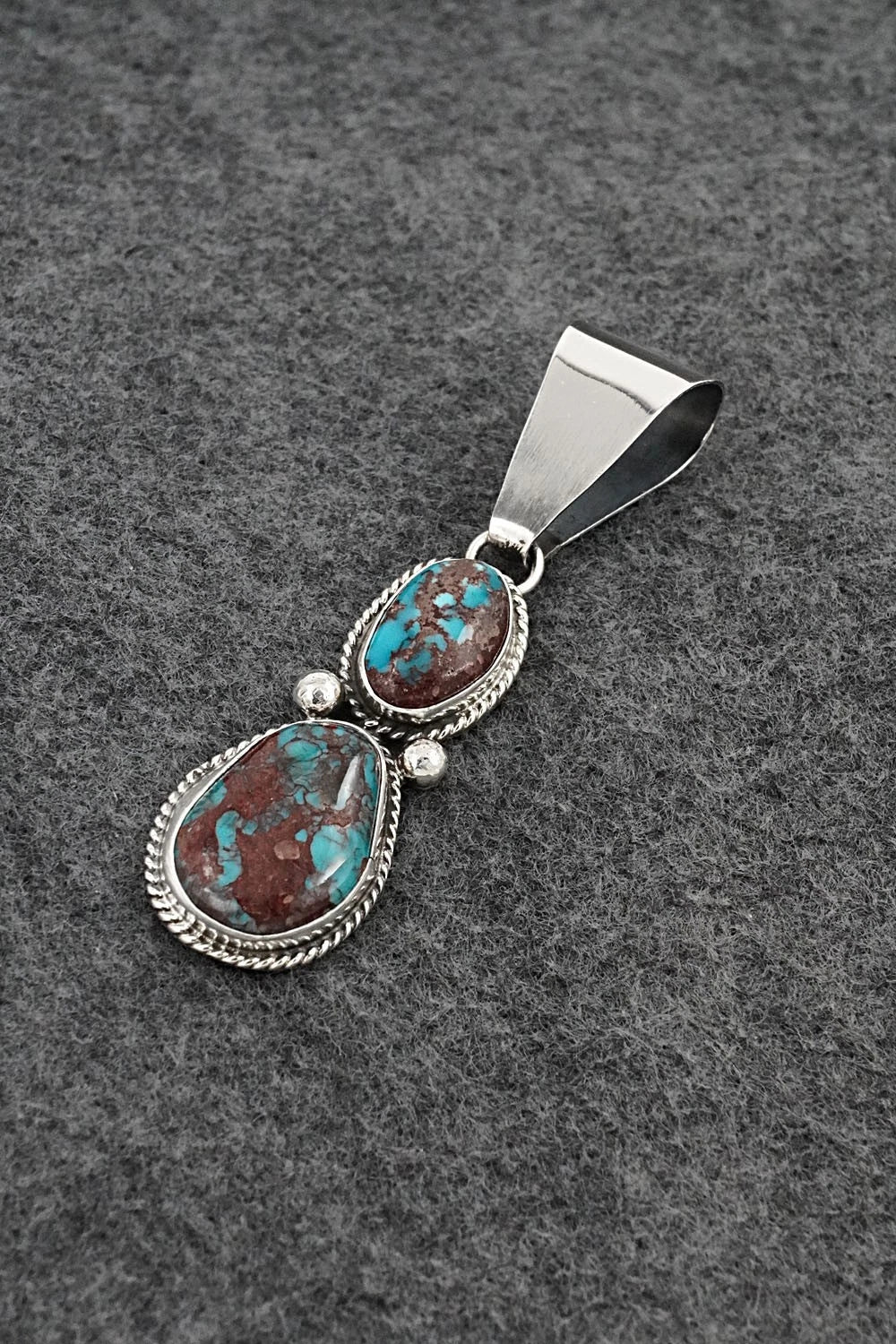 Turquoise & Sterling Silver Pendant - Eugene Gruber