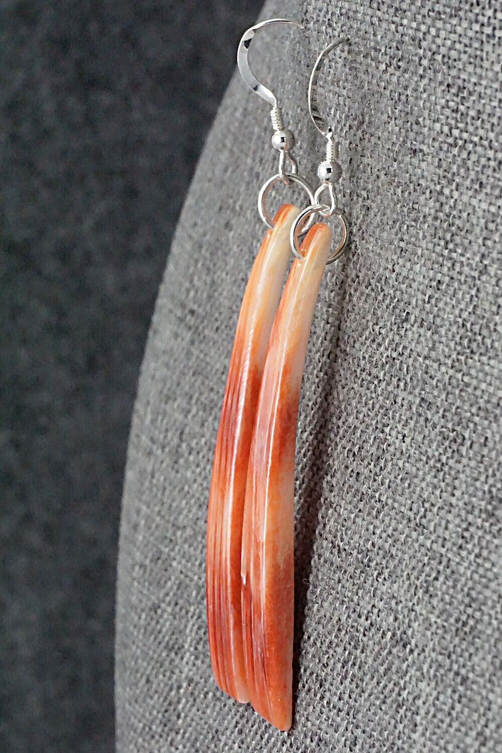 Spiny Oyster & Sterling Silver Earrings - Jesus Espino