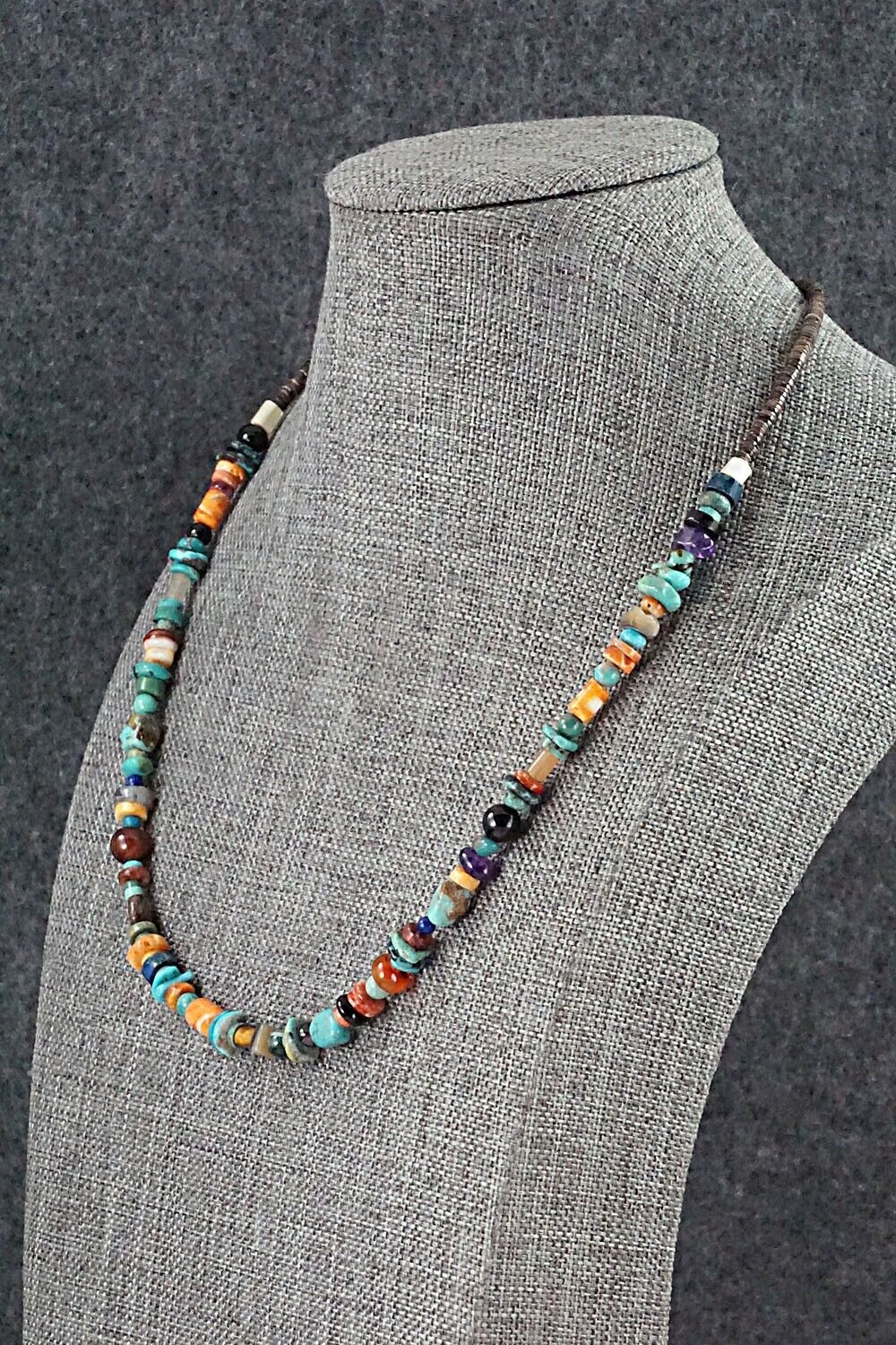 Multi Stone and Sterling Silver Necklace - Helen Tsosie