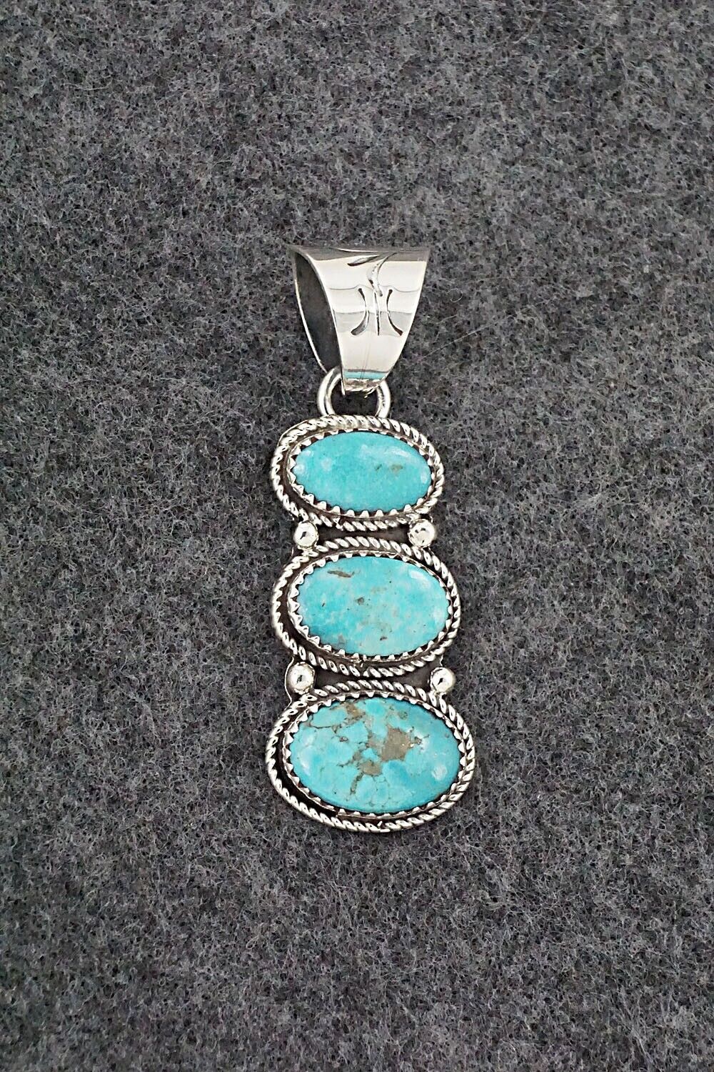 Turquoise & Sterling Silver Pendant - Ernest Hawthorne