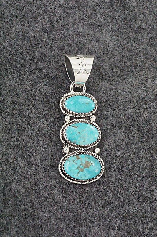 Turquoise & Sterling Silver Pendant - Ernest Hawthorne