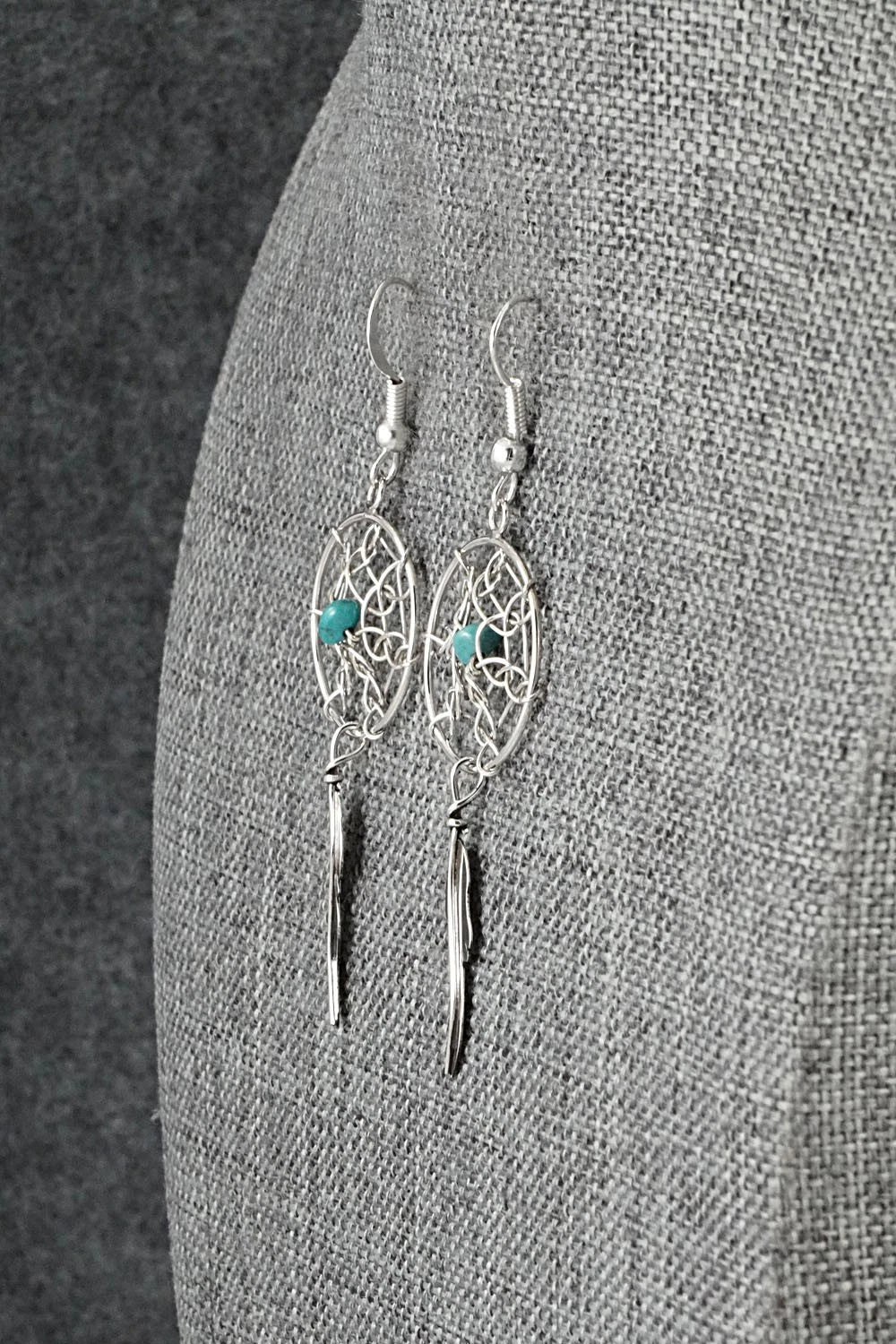 Turquoise & Sterling Silver Earrings - Lorenzo Arviso