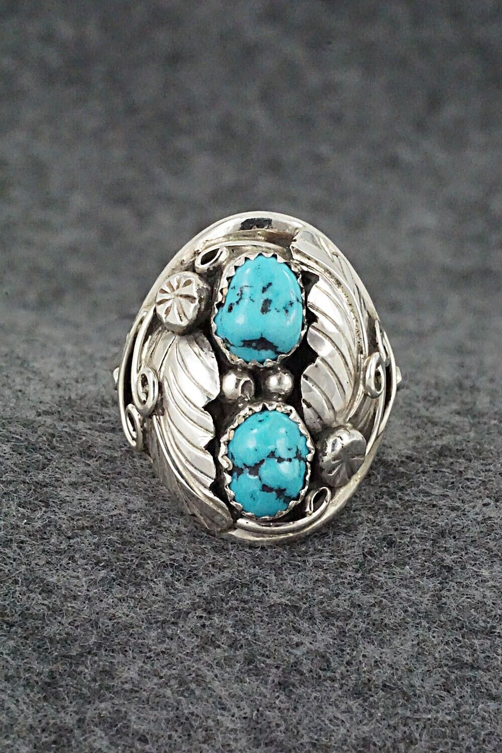 Turquoise & Sterling Silver Ring - Lorena Brown - Size 11.75